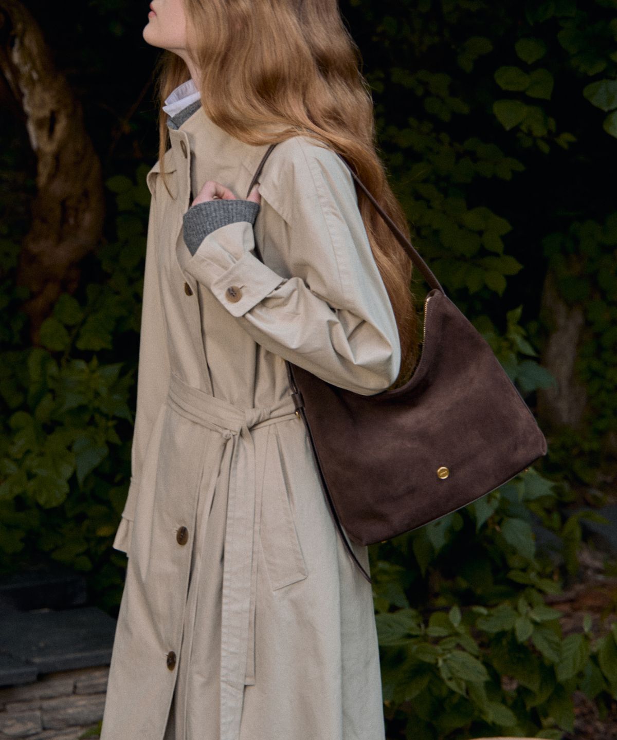 르메메(LEMEME) Sac Leonie Suede Marron
