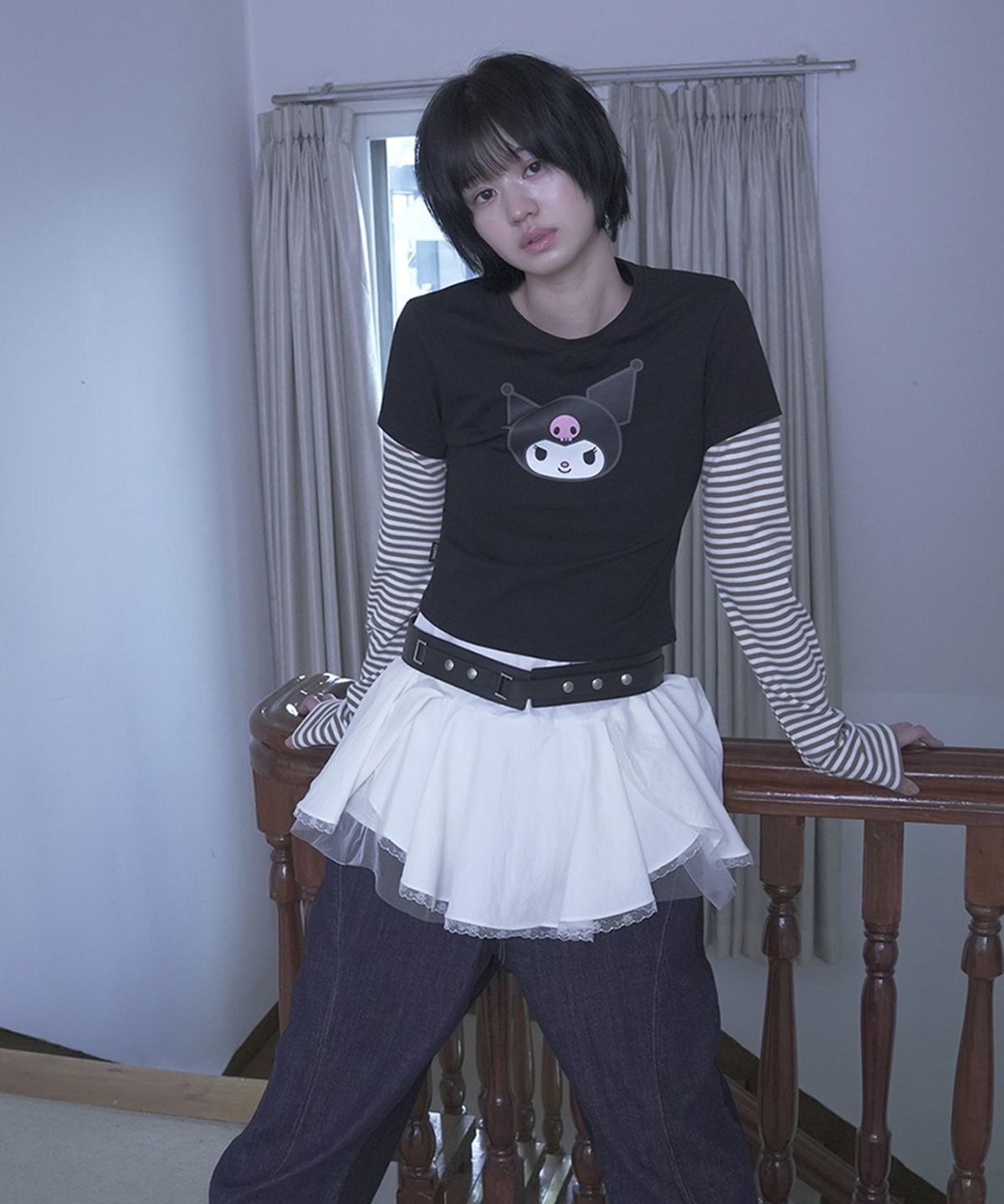 세릭(CERRIC) KUROMI LAYERED TOP / BLACK