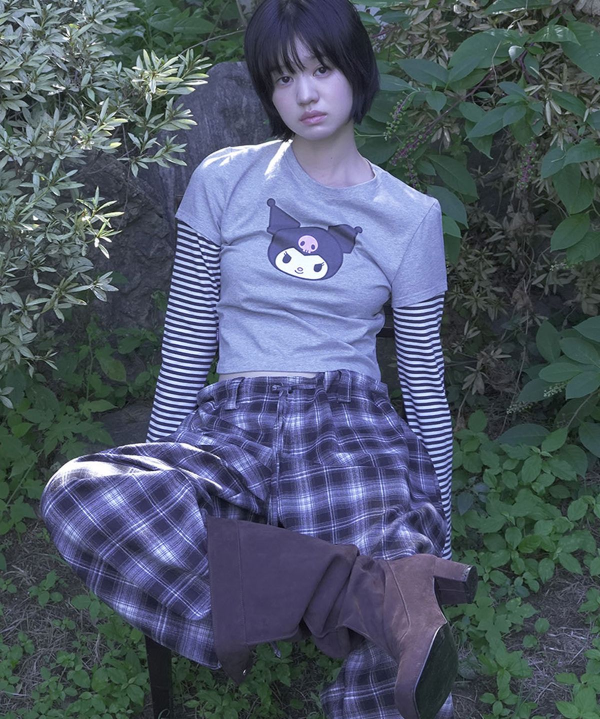 세릭(CERRIC) KUROMI LAYERED TOP / GRAY