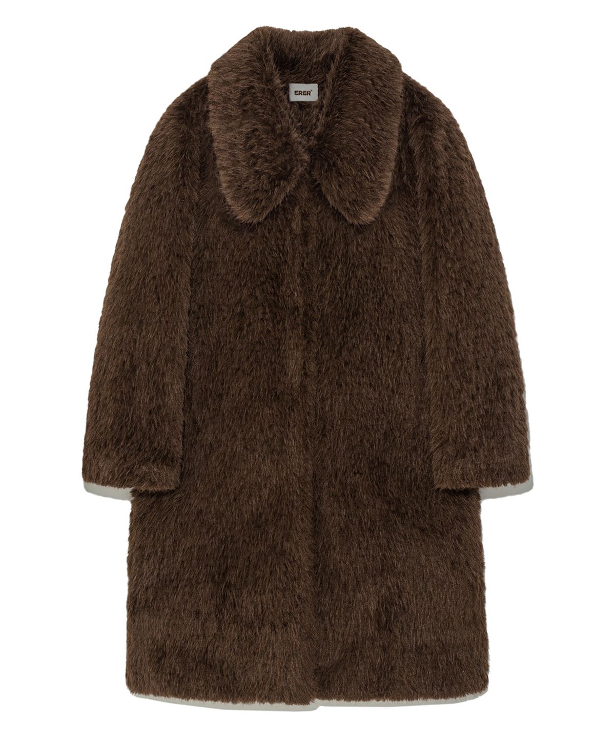 에르에르(ERER) Fur Long Coat Brown
