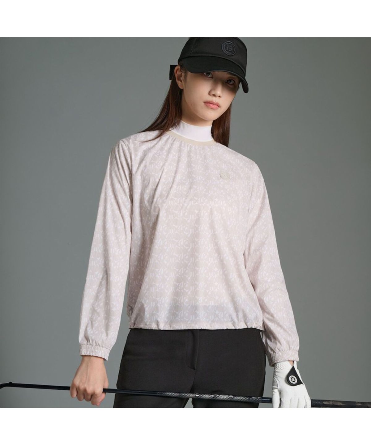빈폴골프(BEANPOLE GOLF) 여성 패턴 아노락 긴소매 티셔츠 - 아이보리
