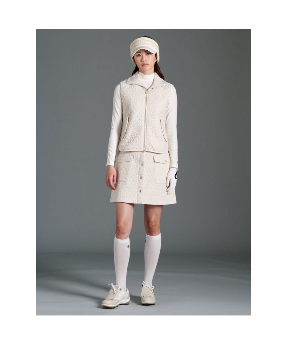 빈폴골프(BEANPOLE GOLF) 여성 패딩 퀼팅 큐롯 - 아이보리