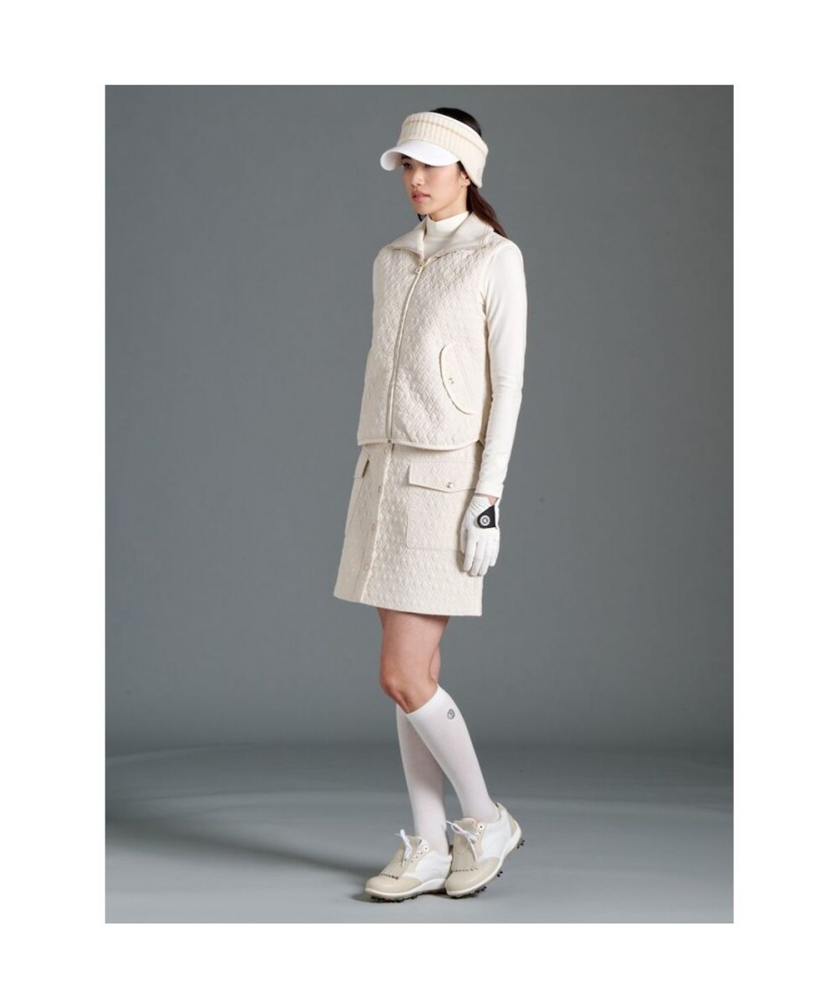 빈폴골프(BEANPOLE GOLF) 여성 패딩 퀼팅 큐롯 - 아이보리