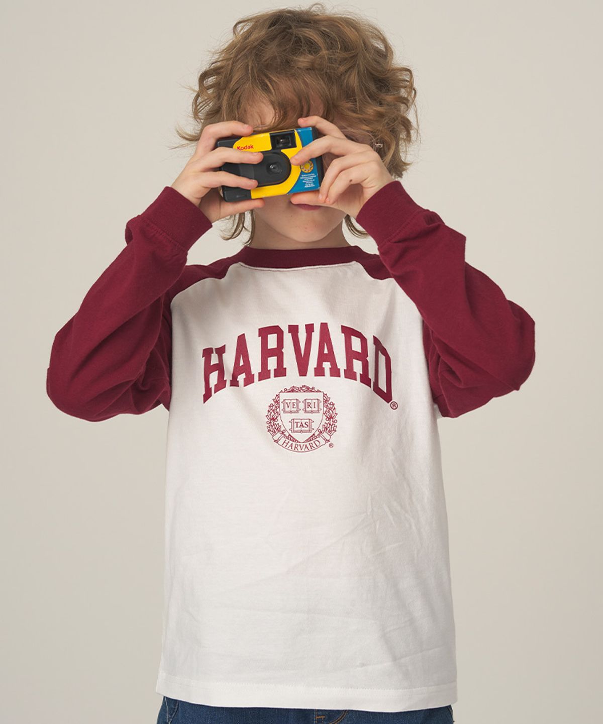 하버드 키즈(HARVARD KIDS) 컬러 배색 롱 슬리브 B5F005