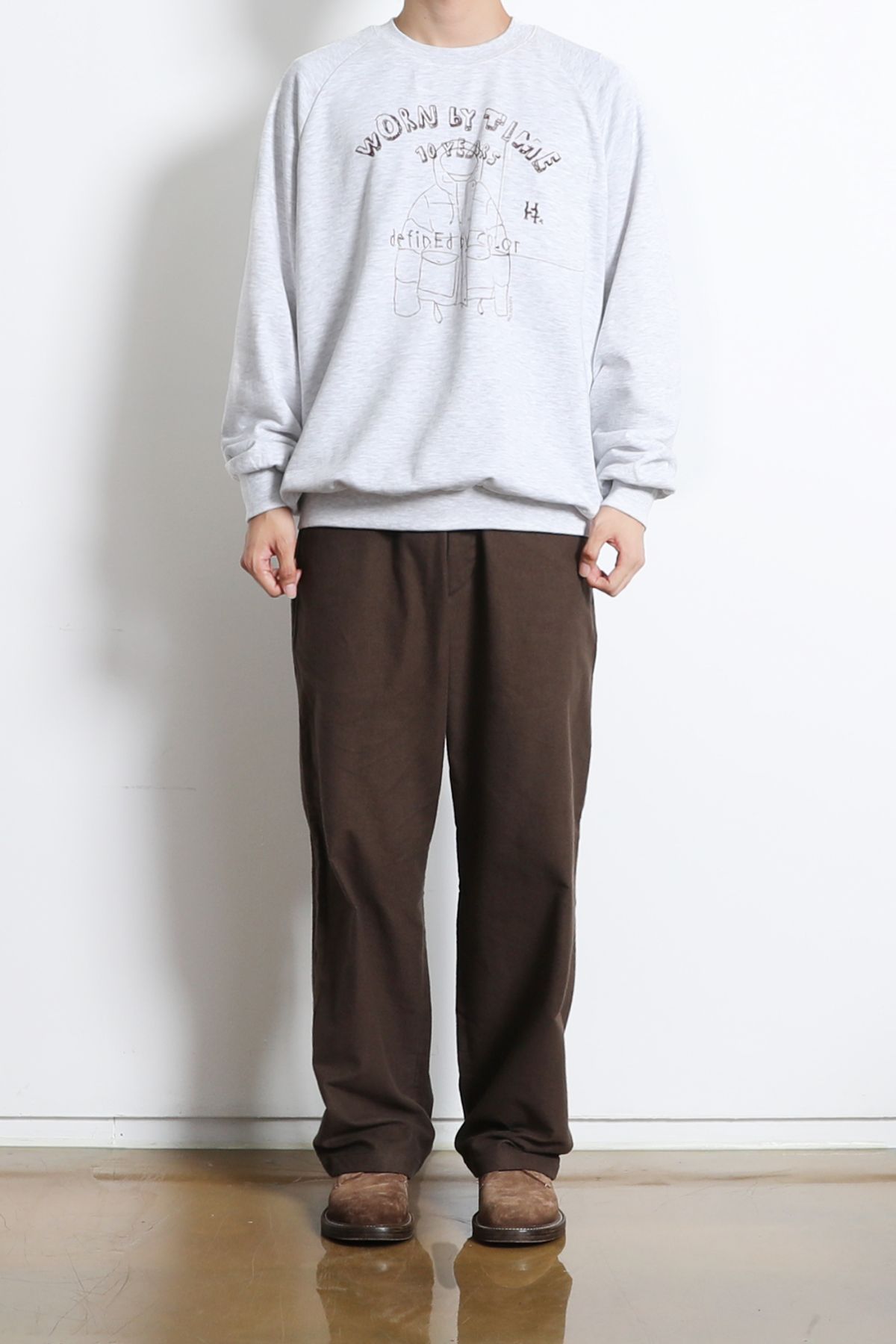 홀리선(HORLISUN) Jameson Graphic Sweatshirt Melange Gray