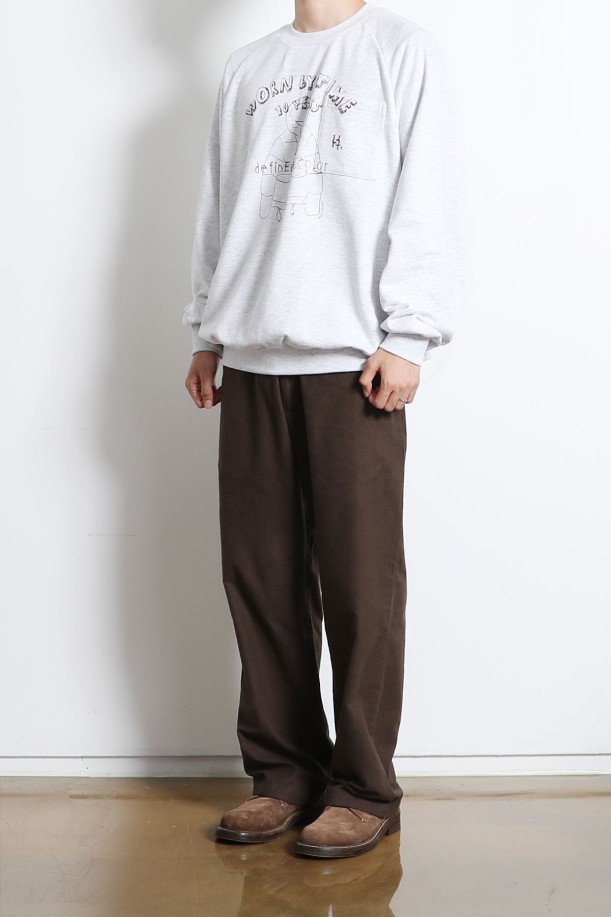 홀리선(HORLISUN) Jameson Graphic Sweatshirt Melange Gray
