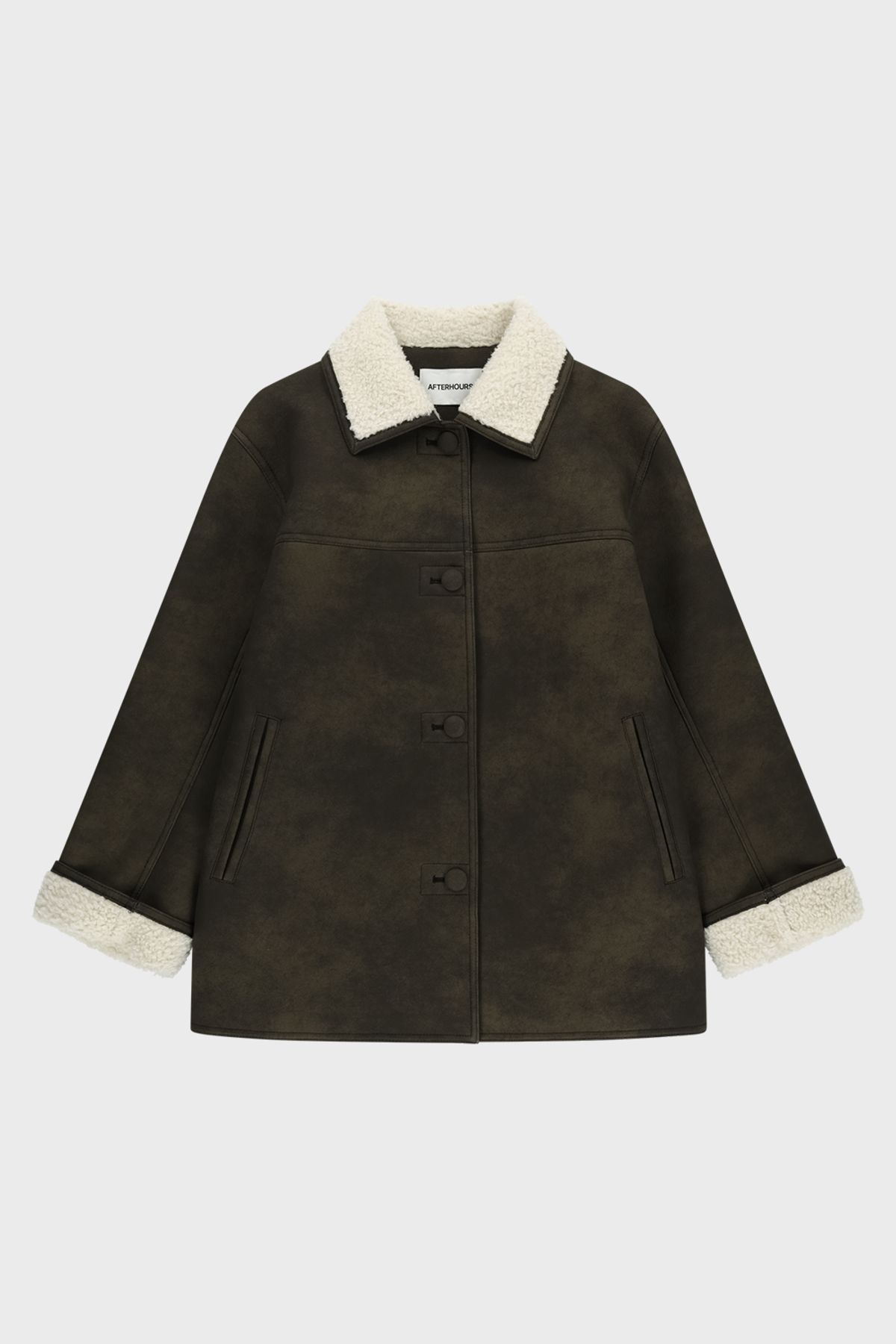 애프터아워즈(AFTERHOURS) WOOL SHEARLING MUSTANG JACKET (KHAKI-BLACK)