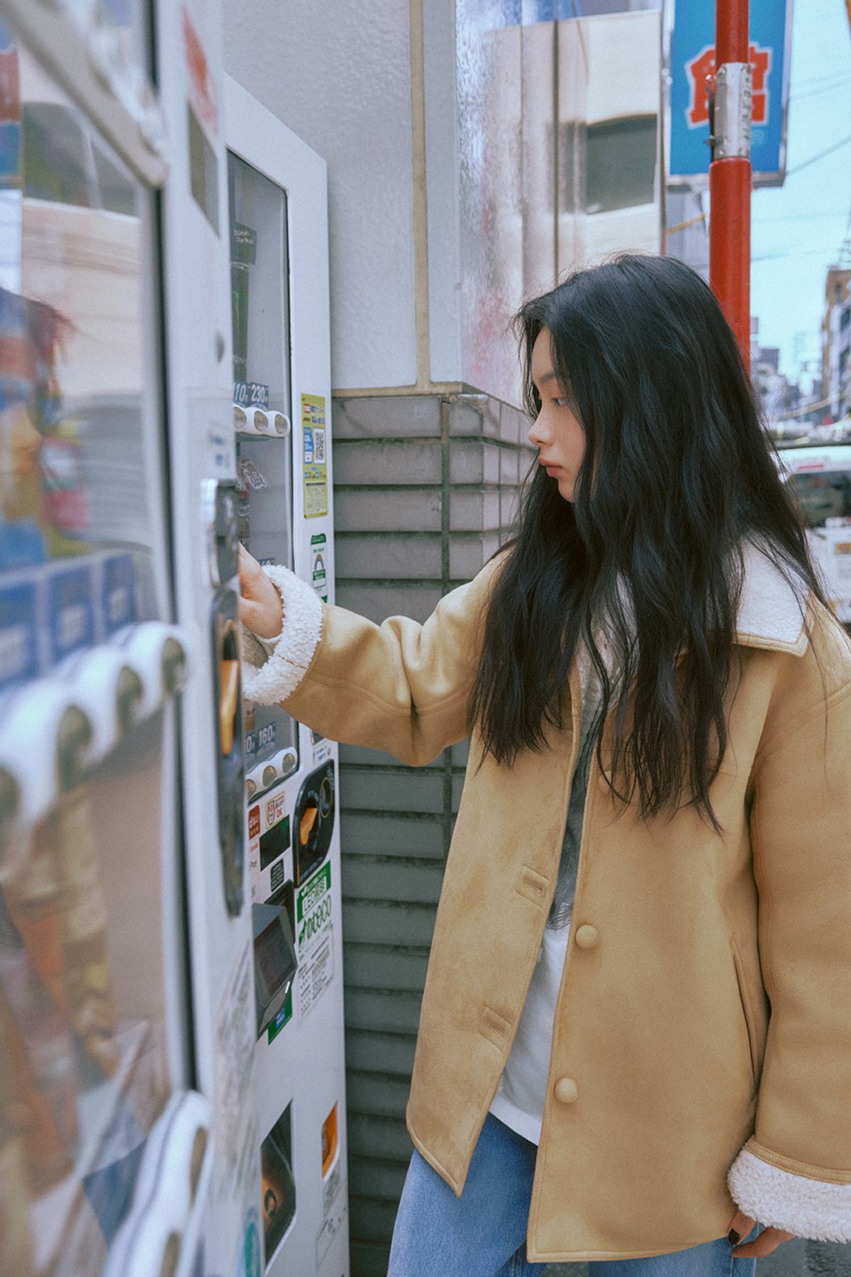 애프터아워즈(AFTERHOURS) WOOL SHEARLING MUSTANG JACKET (SUEDE-BEIGE)