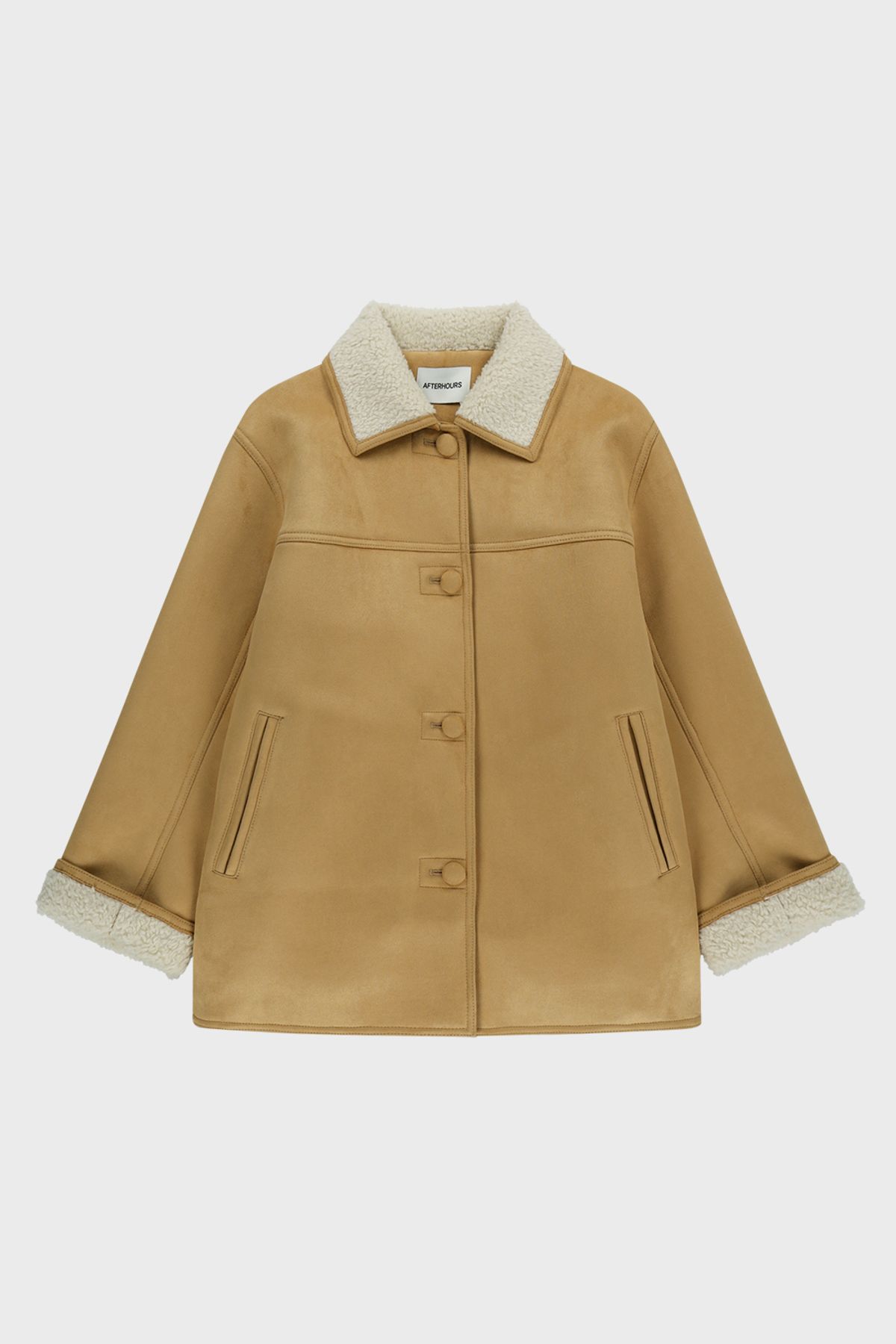 애프터아워즈(AFTERHOURS) WOOL SHEARLING MUSTANG JACKET (SUEDE-BEIGE)