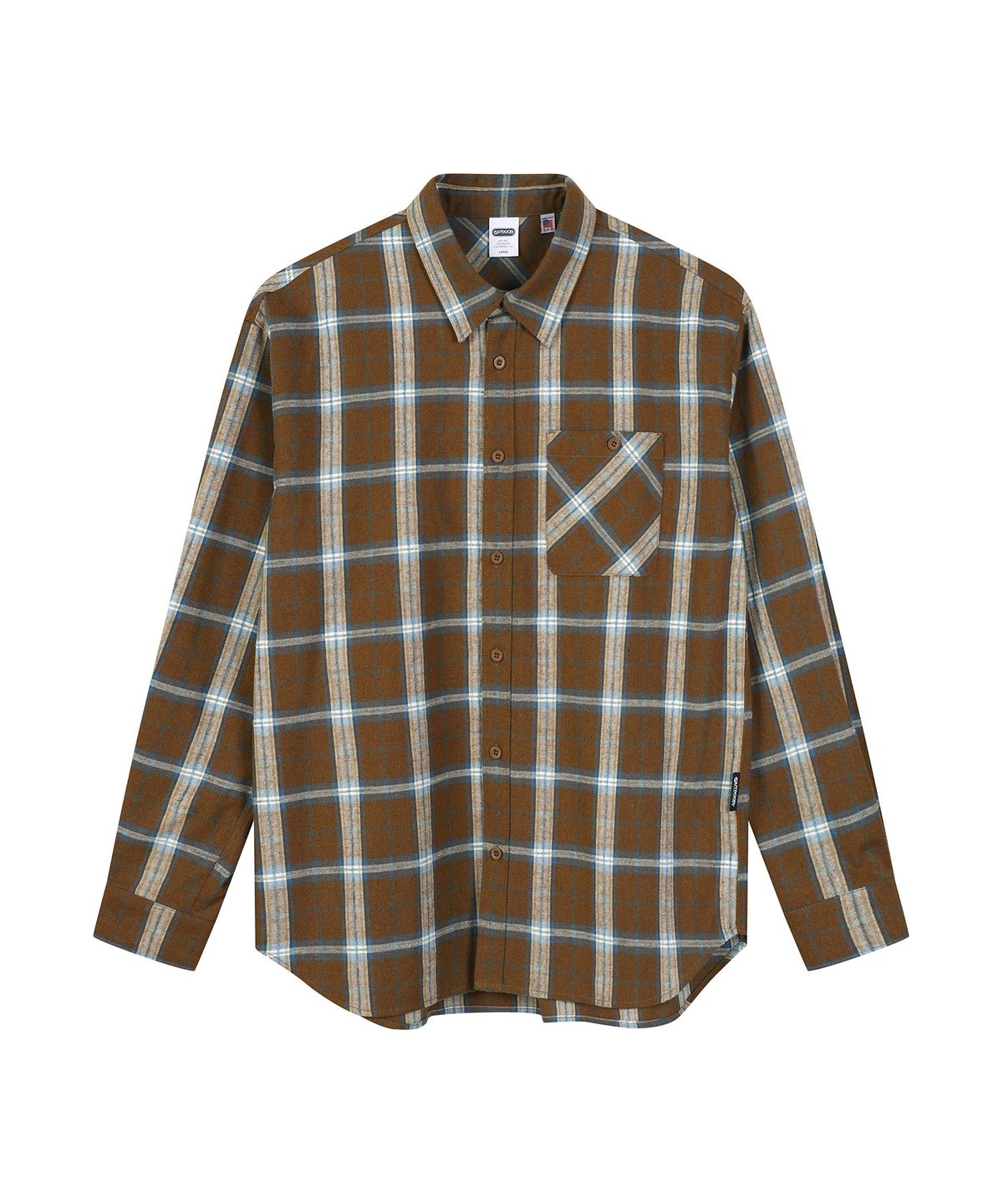 아웃도어 프로덕츠(OUTDOOR PRODUCTS) POINT POCKET CHECK SHIRT (BROWN)