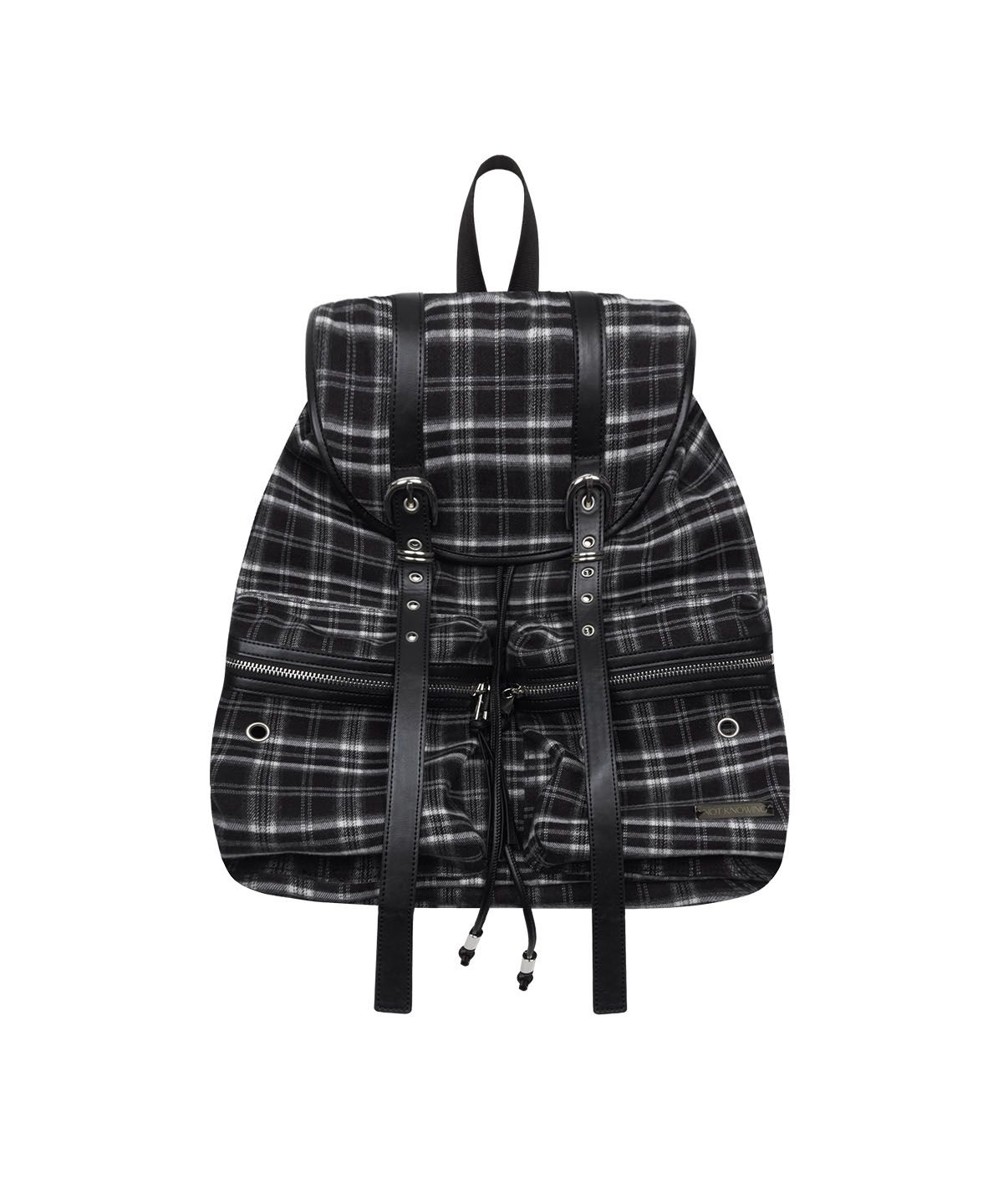 낫노잉(NOTKNOWING) Double Belted Moto Backpack (CHECK)