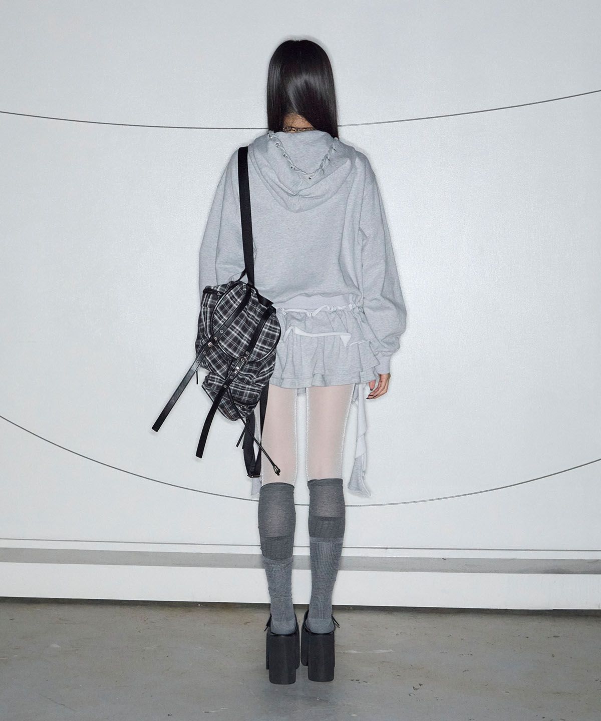 낫노잉(NOTKNOWING) Double Belted Moto Backpack (CHECK)