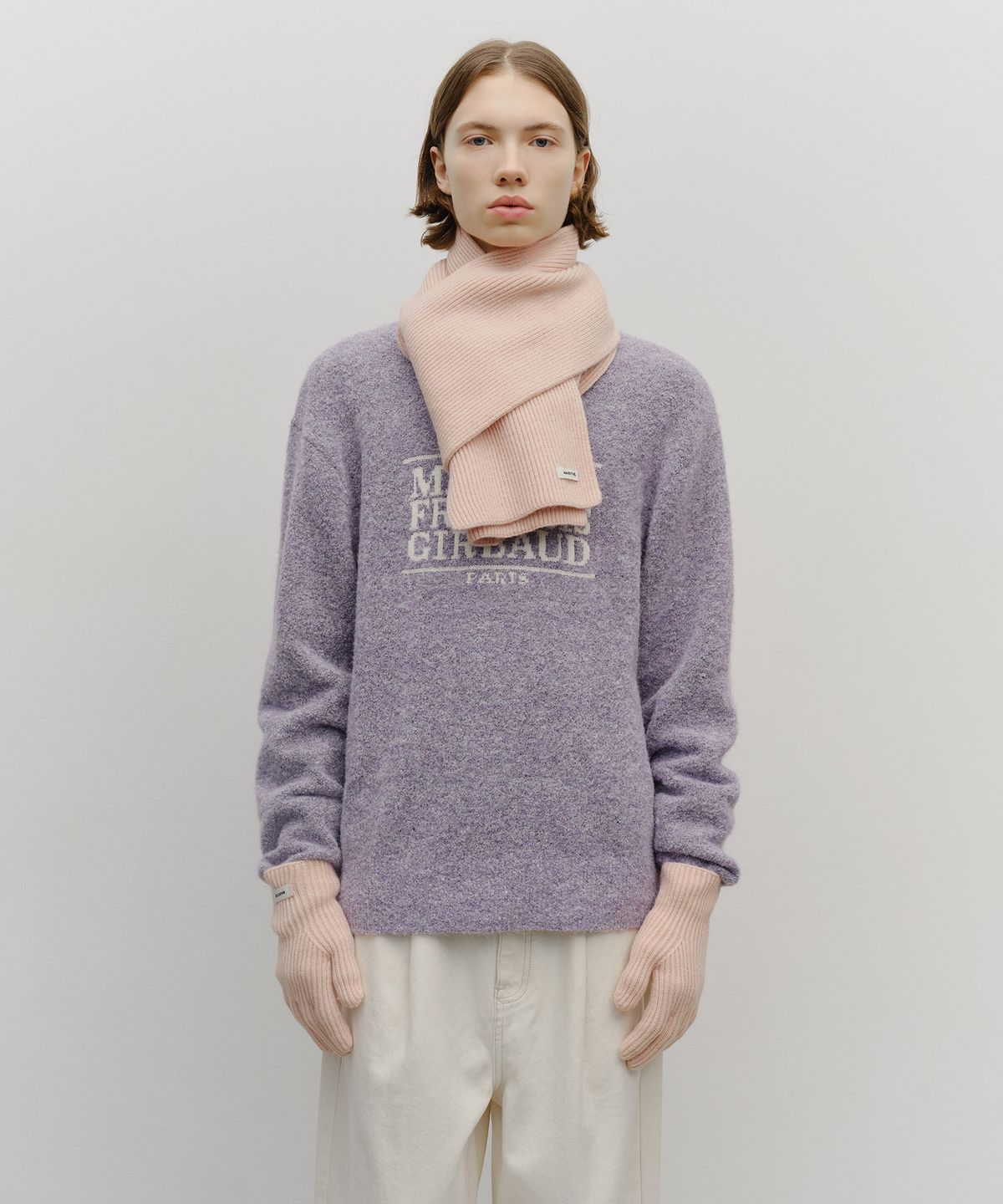 마리떼 프랑소와 저버(MARITHÉ + FRANҪOIS GIRBAUD) REGULAR LOGO MUFFLER & GLOVE pink
