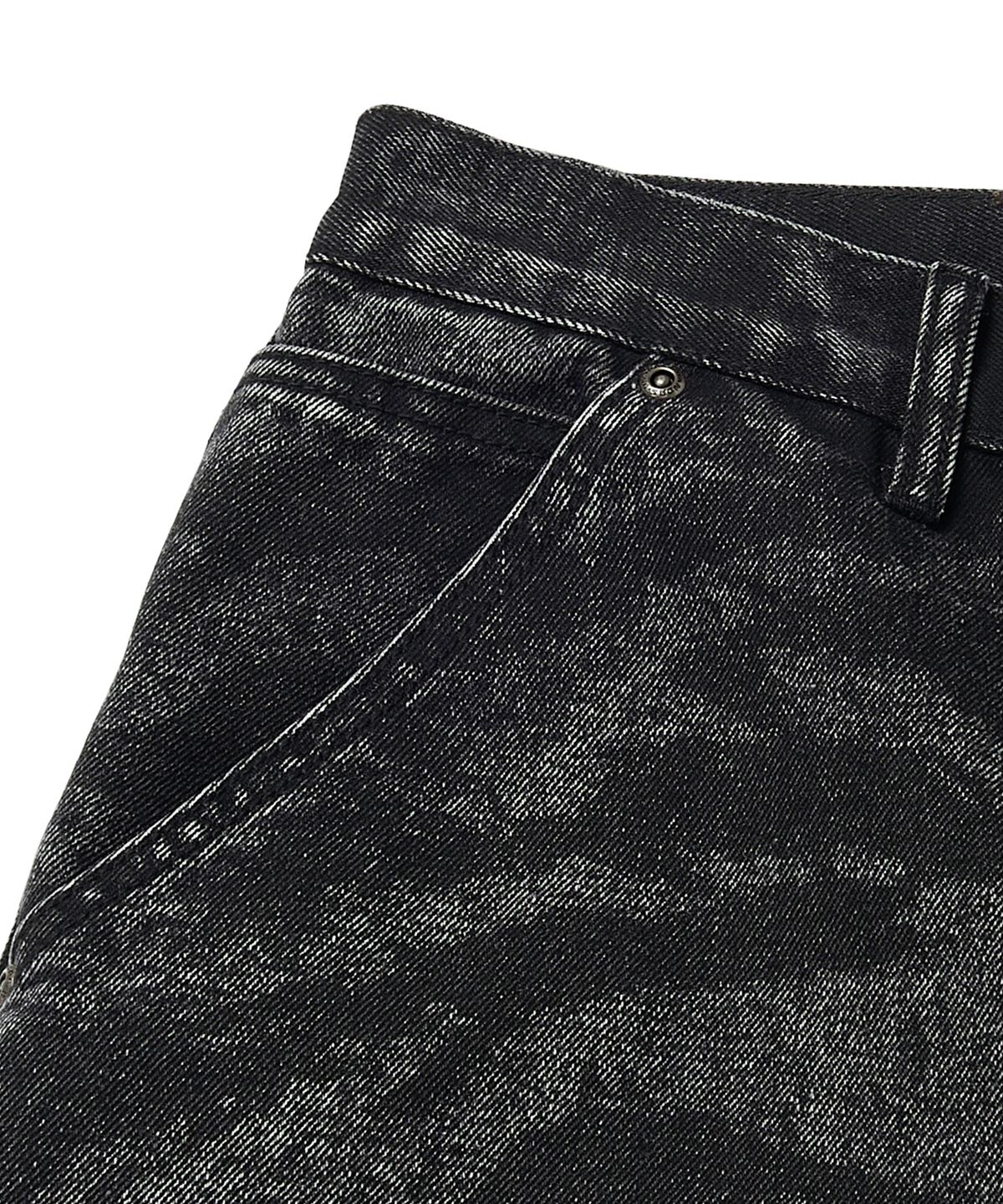 위캔더스(WKNDRS) KELLOGGS TIGER CAMO DENIM PANTS (BLACK)