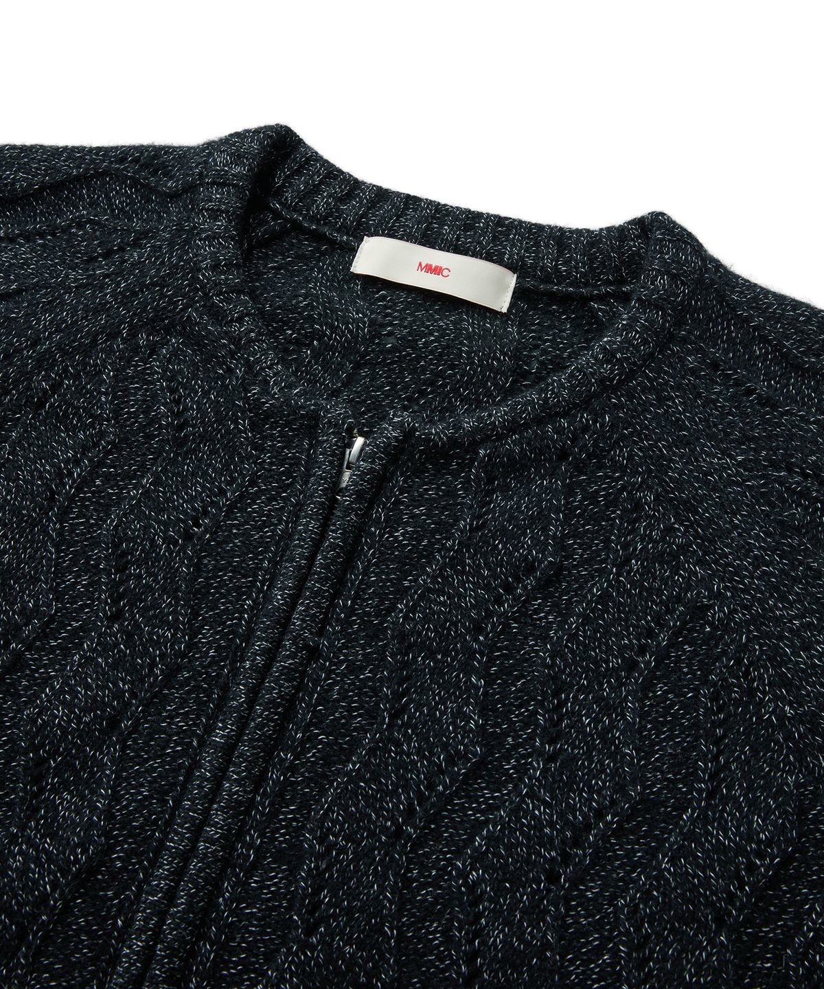 엠엠아이씨(MMIC) WAVY ZIP CARDIGAN (BLACK)