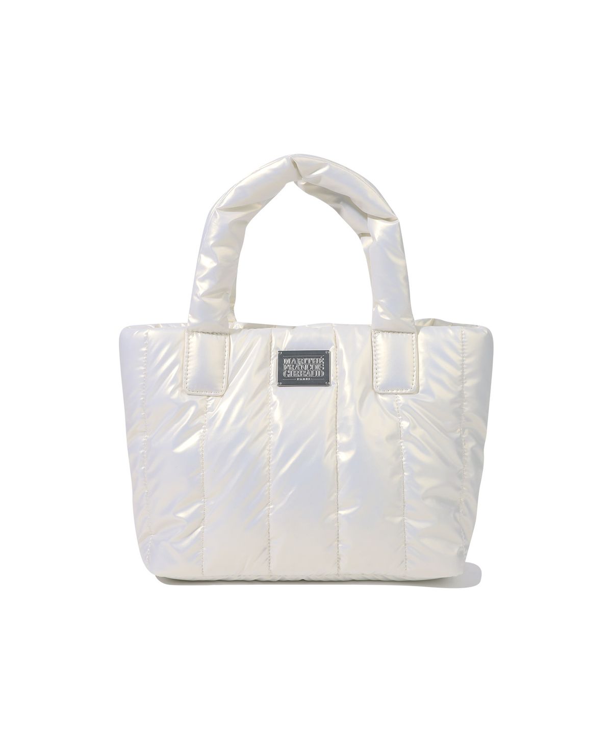 마리떼 프랑소와 저버(MARITHÉ + FRANҪOIS GIRBAUD) CLASSIC LOGO MATT METALLIC PADDING BAG ivory