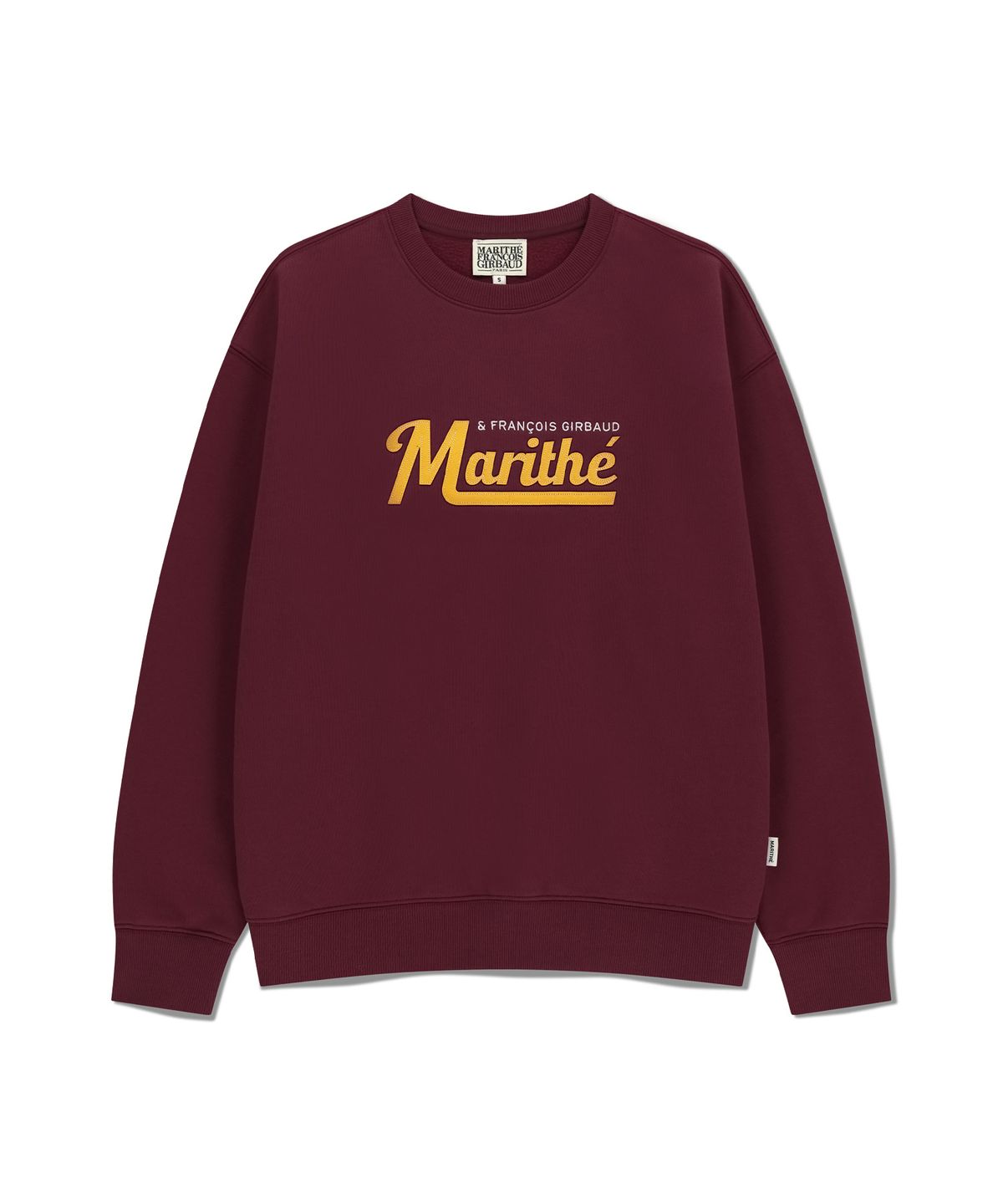 마리떼 프랑소와 저버(MARITHÉ + FRANҪOIS GIRBAUD) APPLIQUE LOGO OVERSIZED SWEATSHIRT (BRUSHED) burgundy