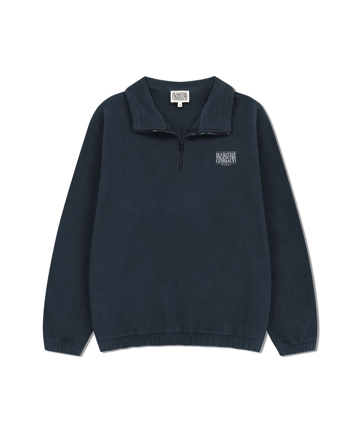 마리떼 프랑소와 저버(MARITHÉ + FRANҪOIS GIRBAUD) CLASSIC LOGO HALF NECK FLEECE SWEATSHIRT navy