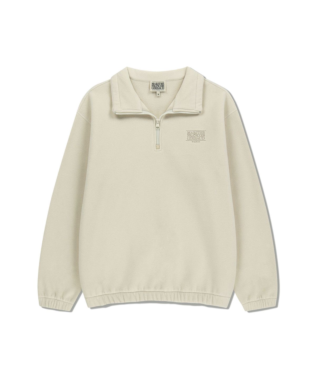 마리떼 프랑소와 저버(MARITHÉ + FRANҪOIS GIRBAUD) CLASSIC LOGO HALF NECK FLEECE SWEATSHIRT ivory