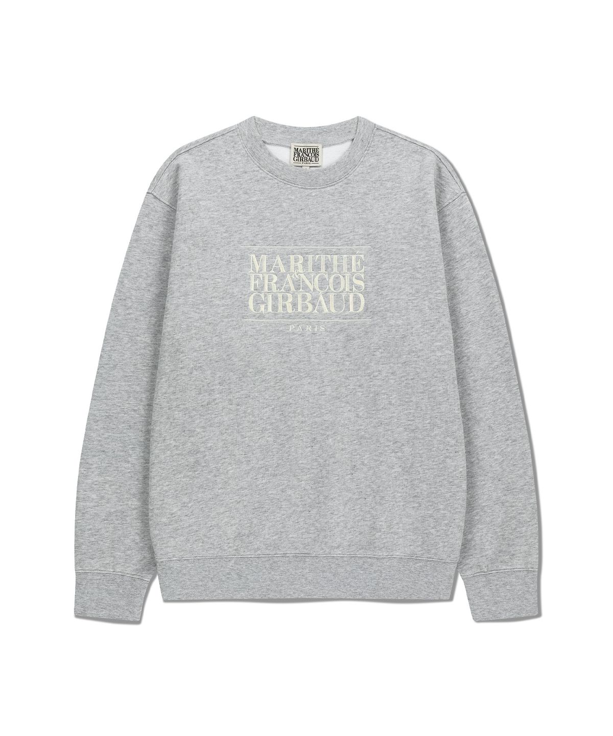 마리떼 프랑소와 저버(MARITHÉ + FRANҪOIS GIRBAUD) CLASSIC LOGO EMBROIDERY SWEATSHIRT (BRUSHED) heather gray