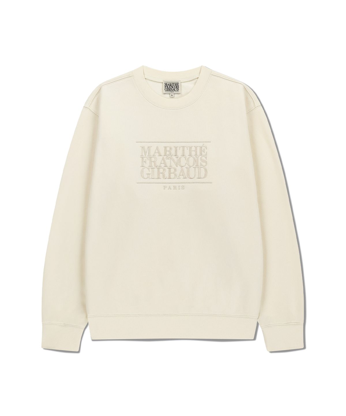 마리떼 프랑소와 저버(MARITHÉ + FRANҪOIS GIRBAUD) CLASSIC LOGO EMBROIDERY SWEATSHIRT (BRUSHED) cream