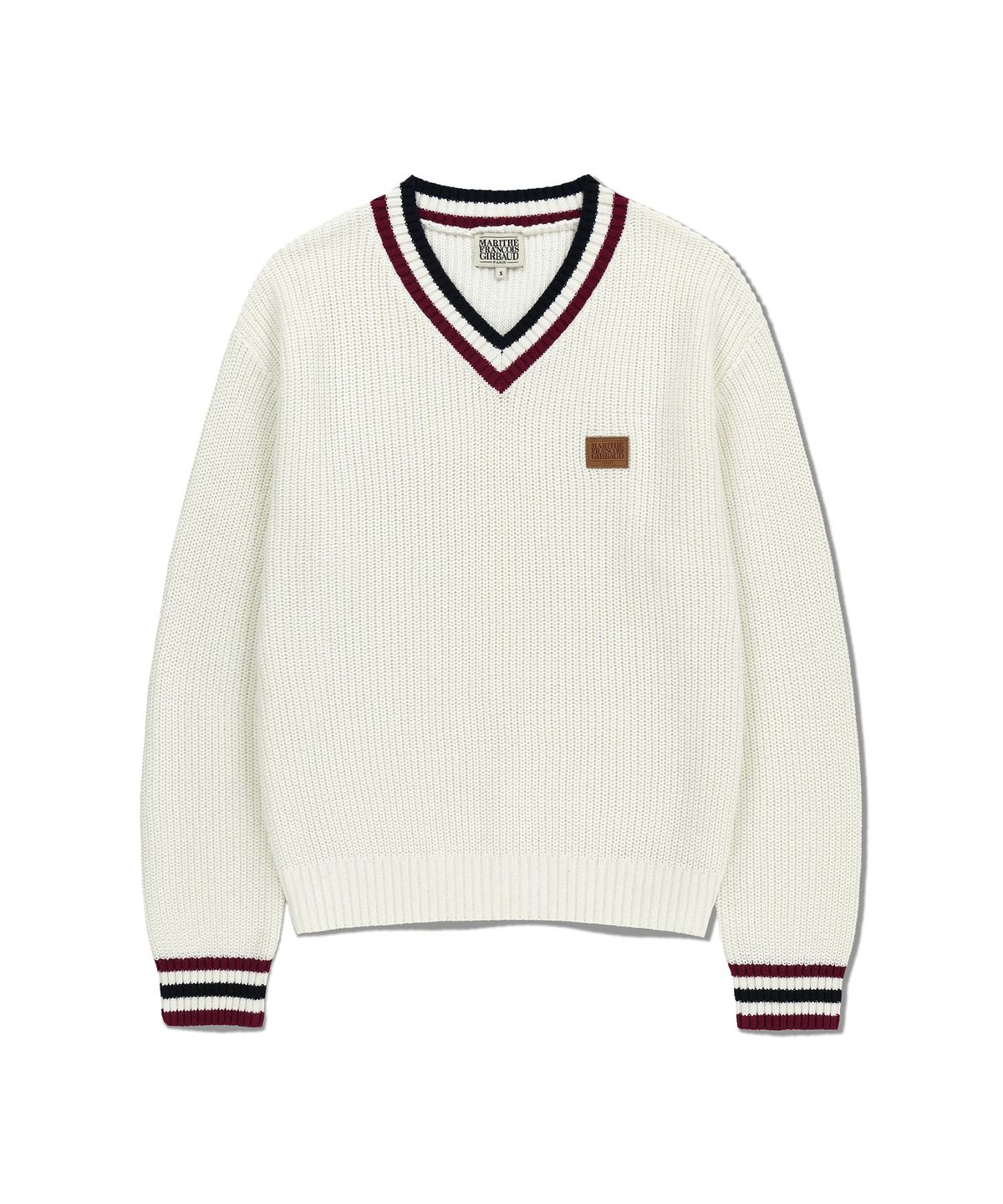 마리떼 프랑소와 저버(MARITHÉ + FRANҪOIS GIRBAUD) V NECK KNIT PULLOVER ivory
