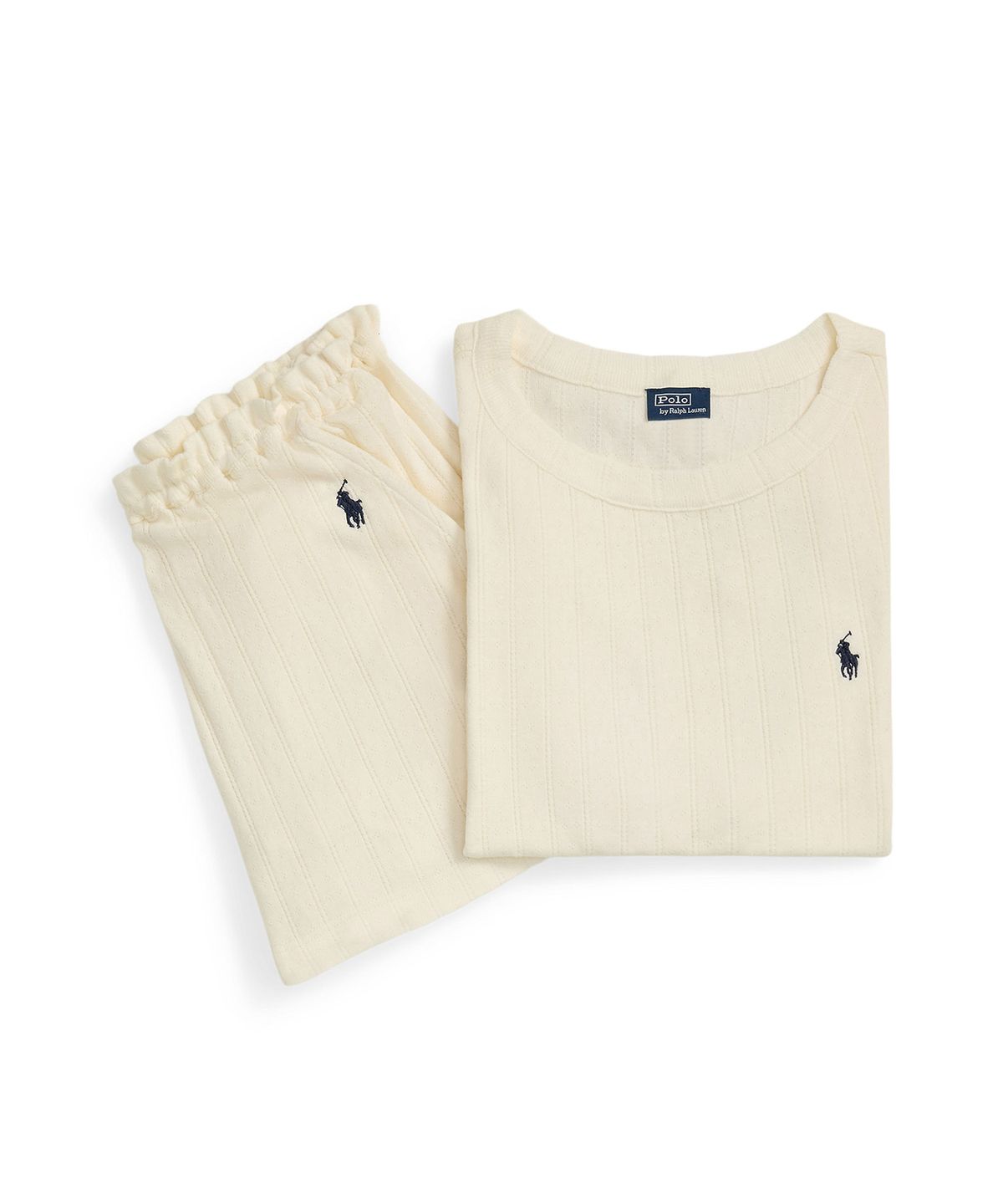 폴로 랄프로렌 이너웨어(POLO RALPH LAUREN INNERWEAR) 여성 슬리브 숏 이지웨어 세트 크림 4P0232