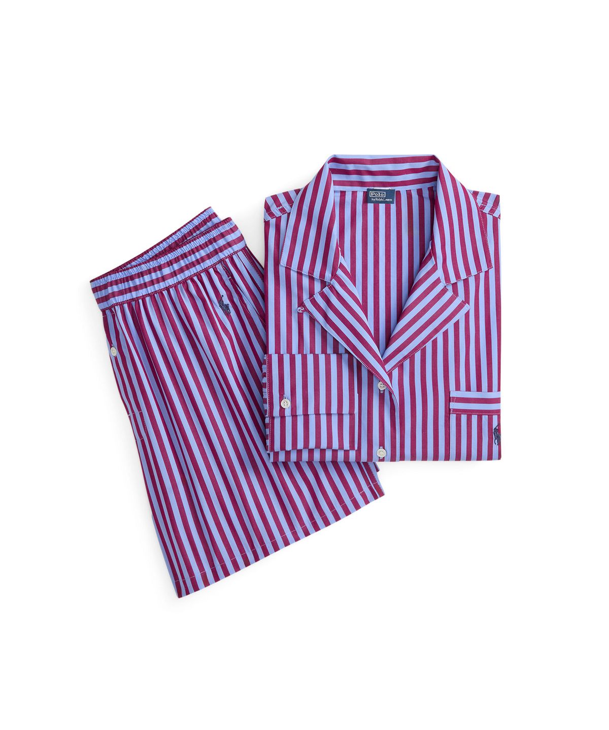 폴로 랄프로렌 이너웨어(POLO RALPH LAUREN INNERWEAR) 여성 크롭 탑 파자마 세트 퍼플 4P8010