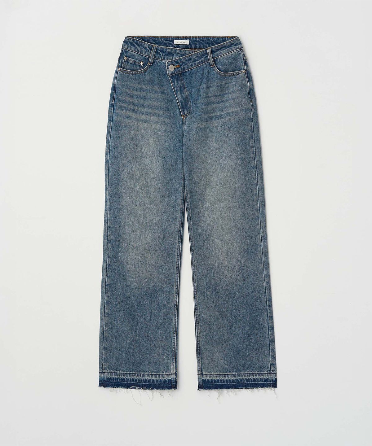 하우스 오브 폰드(HOUSE OF POND) Asymmetric Closing washed Jeans_Blue