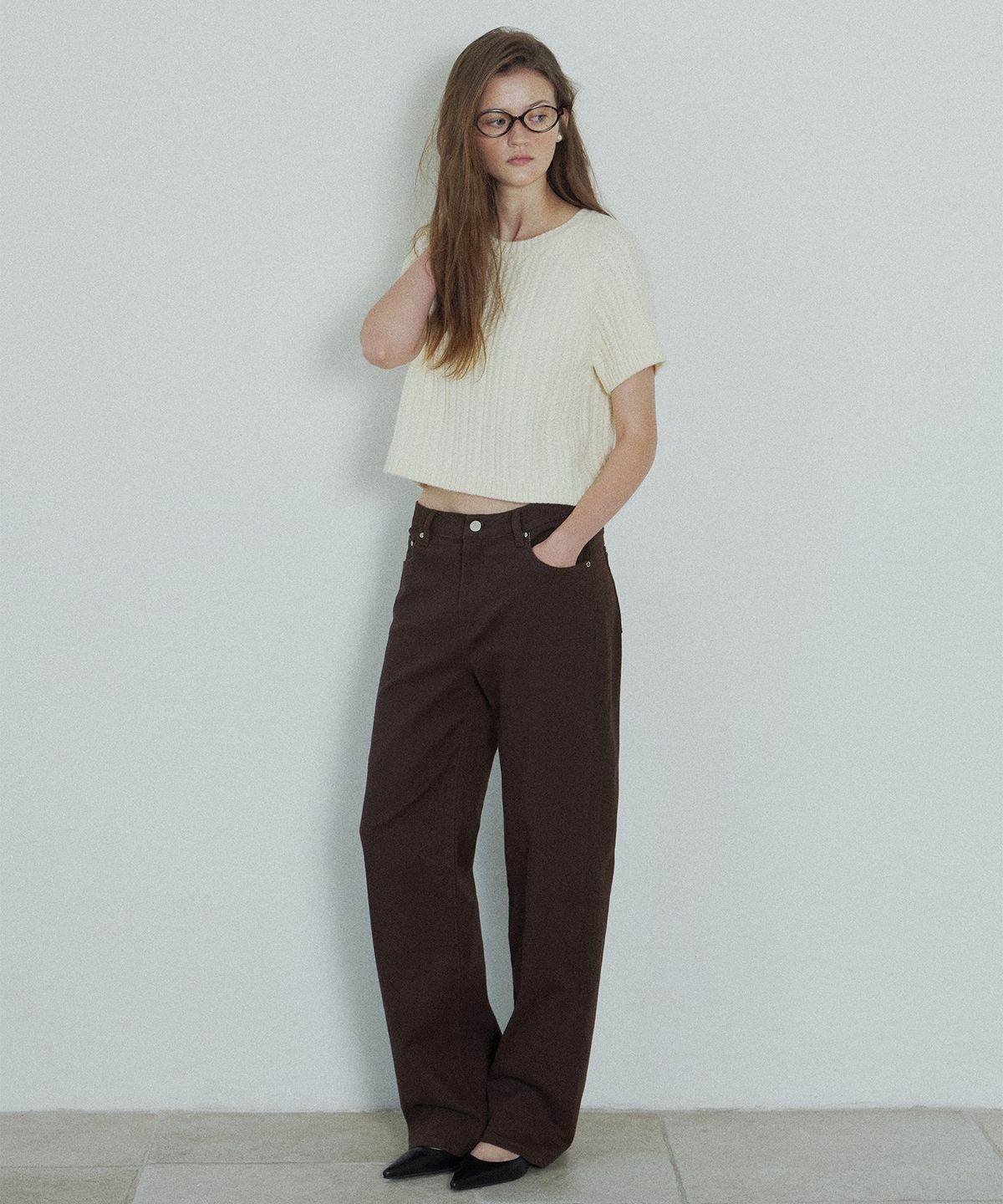 하우스 오브 폰드(HOUSE OF POND) Cigarette Span Colored Denim Jeans_Brown