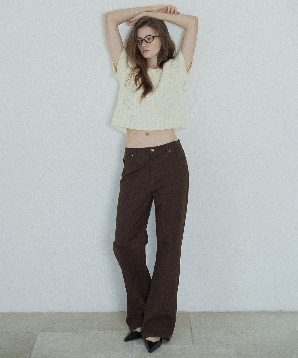 하우스 오브 폰드(HOUSE OF POND) Cigarette Span Colored Denim Jeans_Brown