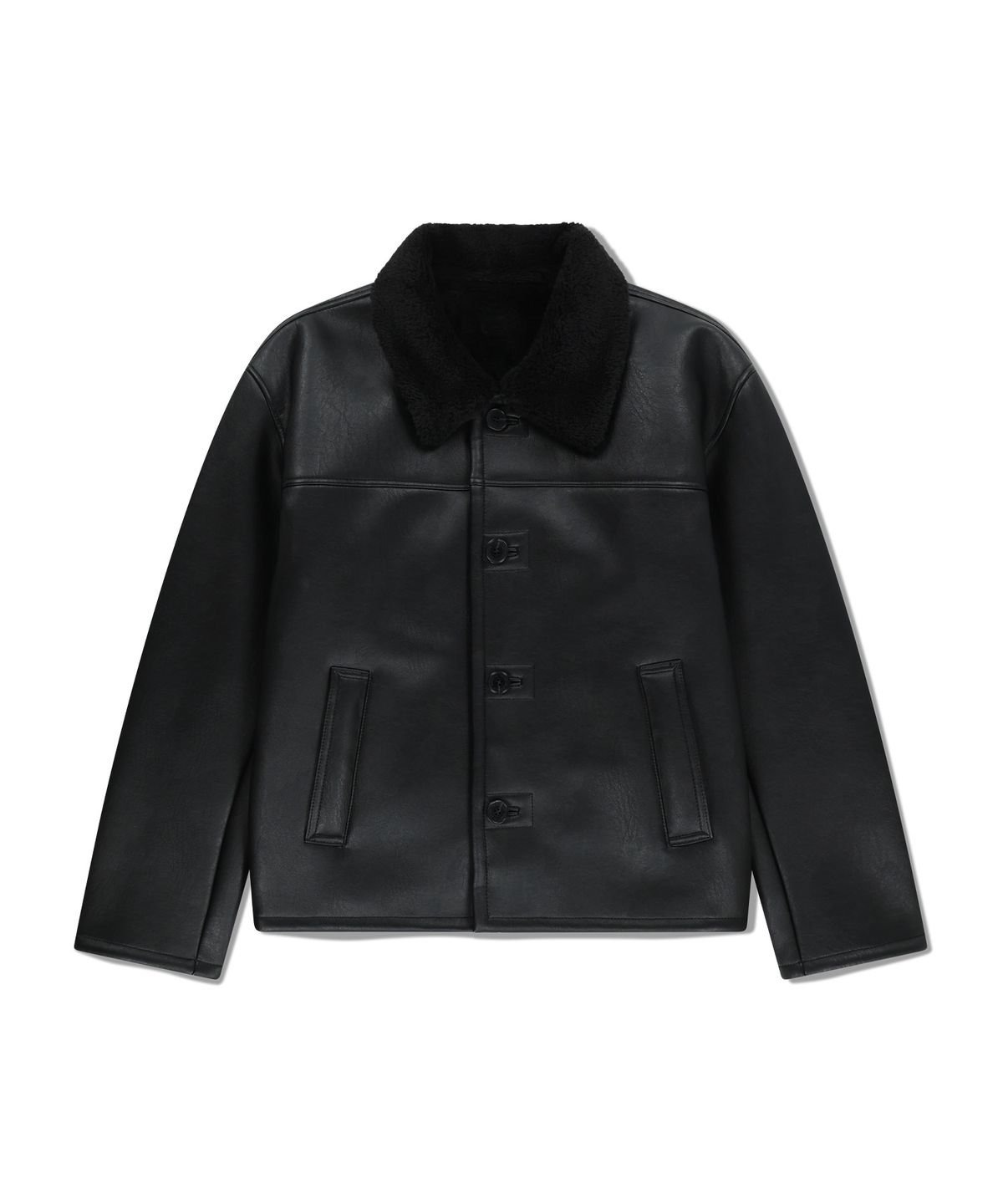 마리떼 프랑소와 저버(MARITHÉ + FRANҪOIS GIRBAUD) FAUX LEATHER OVER FIT MUSTANG JACKET black