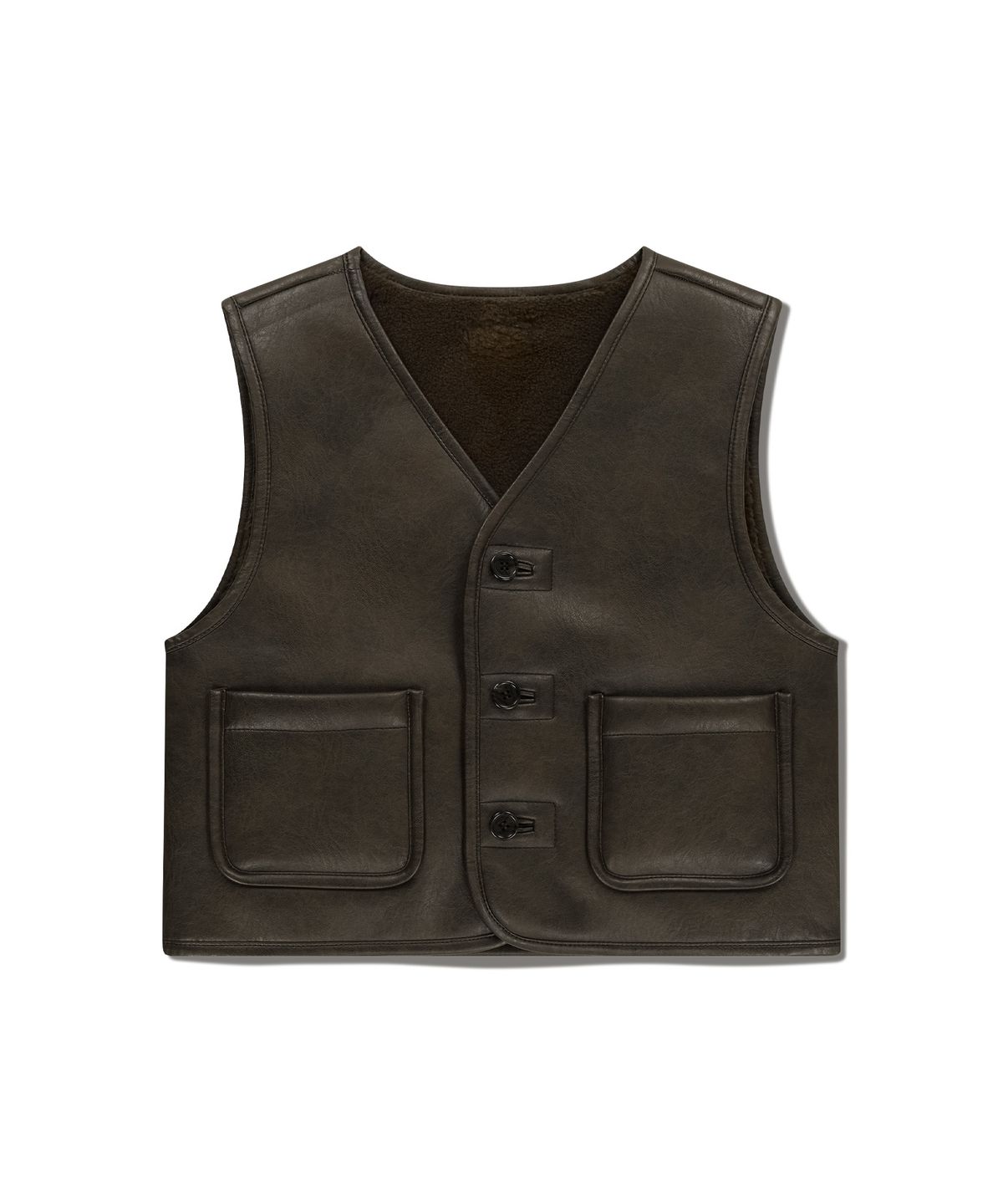 마리떼 프랑소와 저버(MARITHÉ + FRANҪOIS GIRBAUD) W FAUX LEATHER MUSTANG CROP VEST brown
