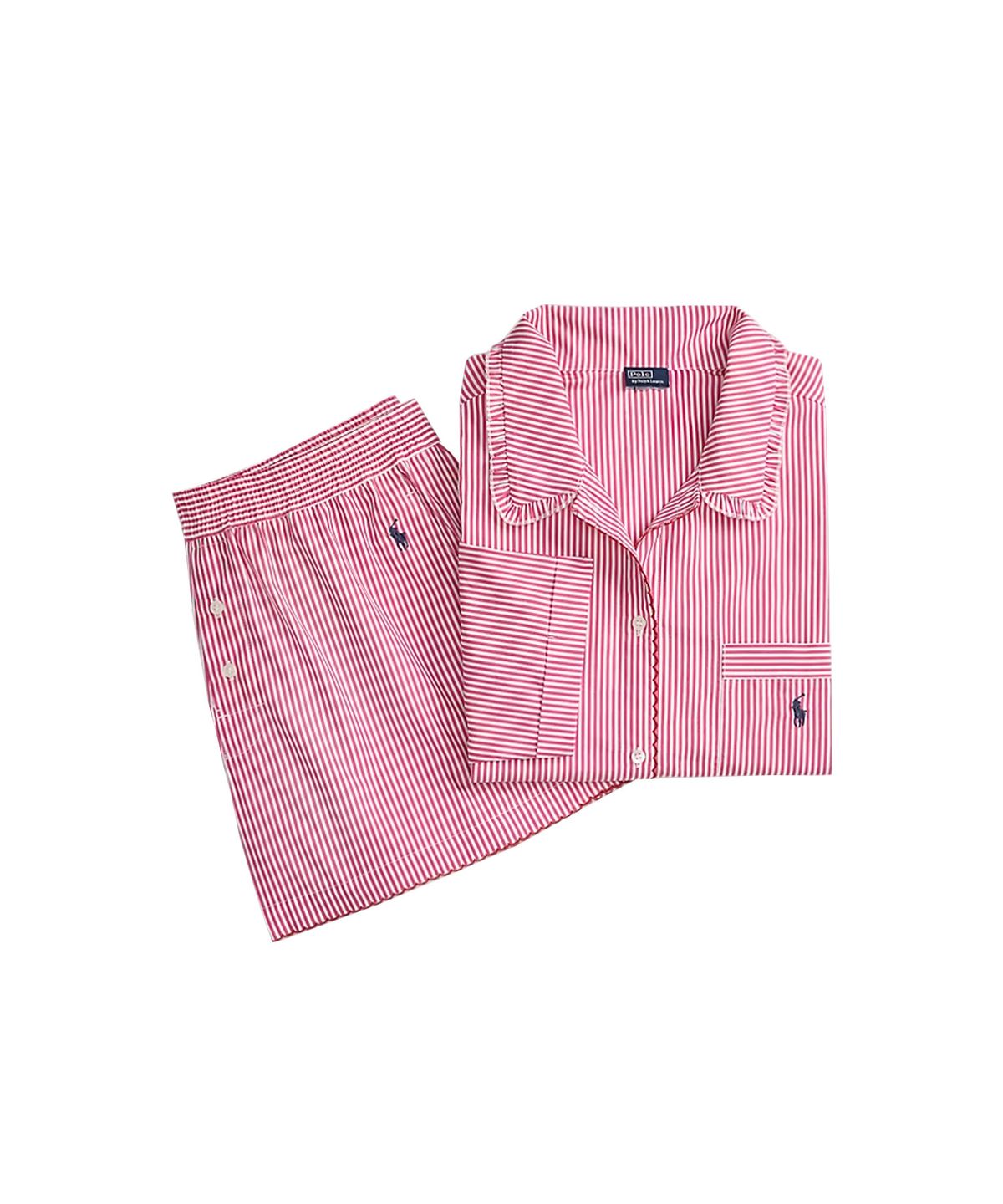 폴로 랄프로렌 이너웨어(POLO RALPH LAUREN INNERWEAR) 여성 반팔 파자마 세트 W WIP STITCH  핑크 4P0556