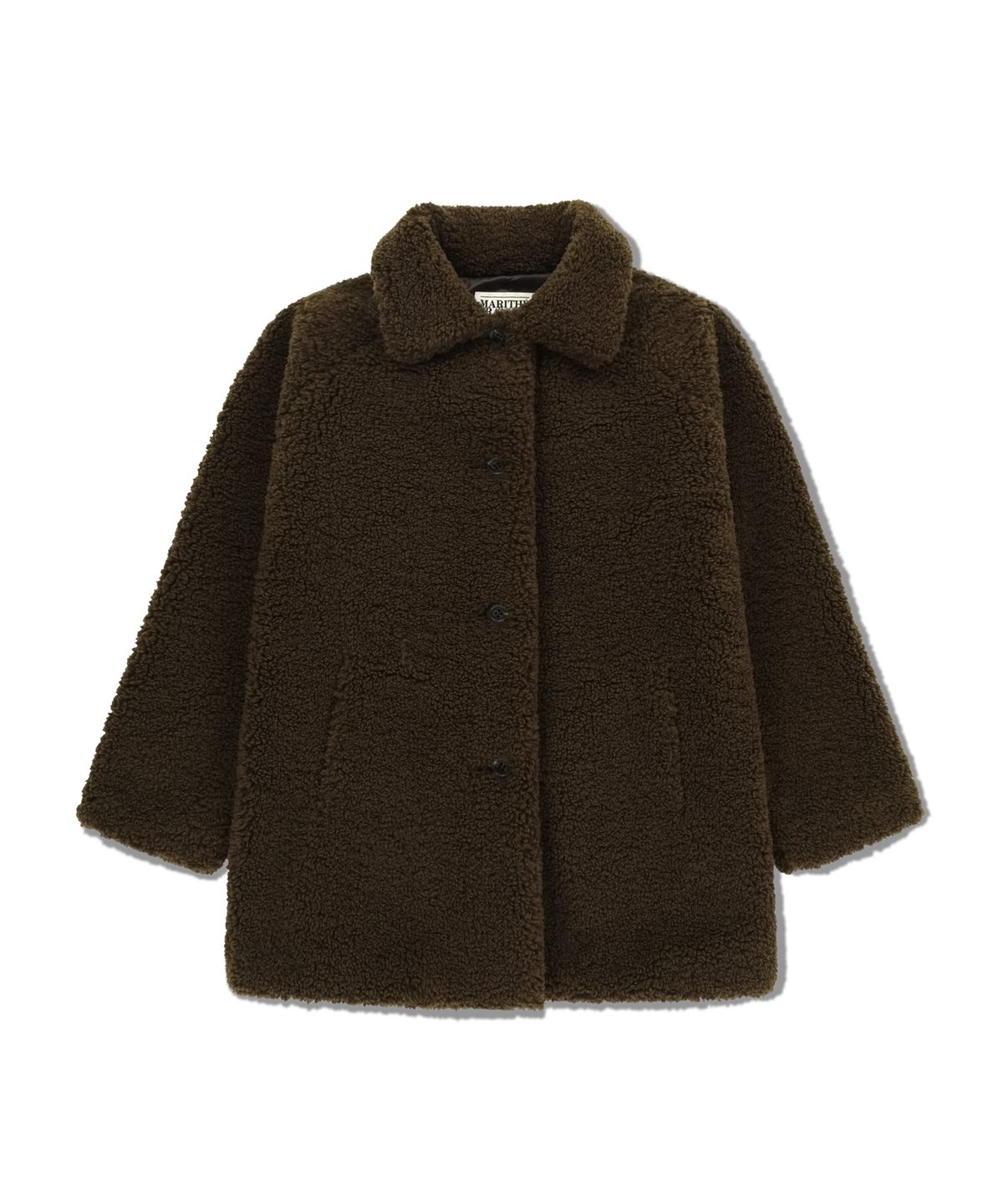 마리떼 프랑소와 저버(MARITHÉ + FRANҪOIS GIRBAUD) W MID SHEARLING FUR COAT dark brown