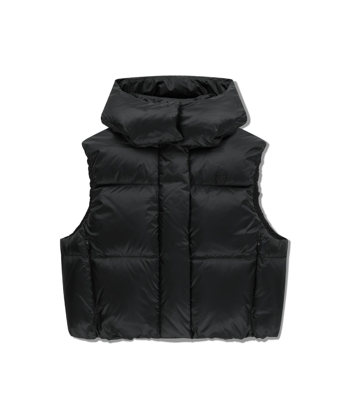 마리떼 프랑소와 저버(MARITHÉ + FRANҪOIS GIRBAUD) W CIRCLE LOGO CROP HOODED DOWN VEST black