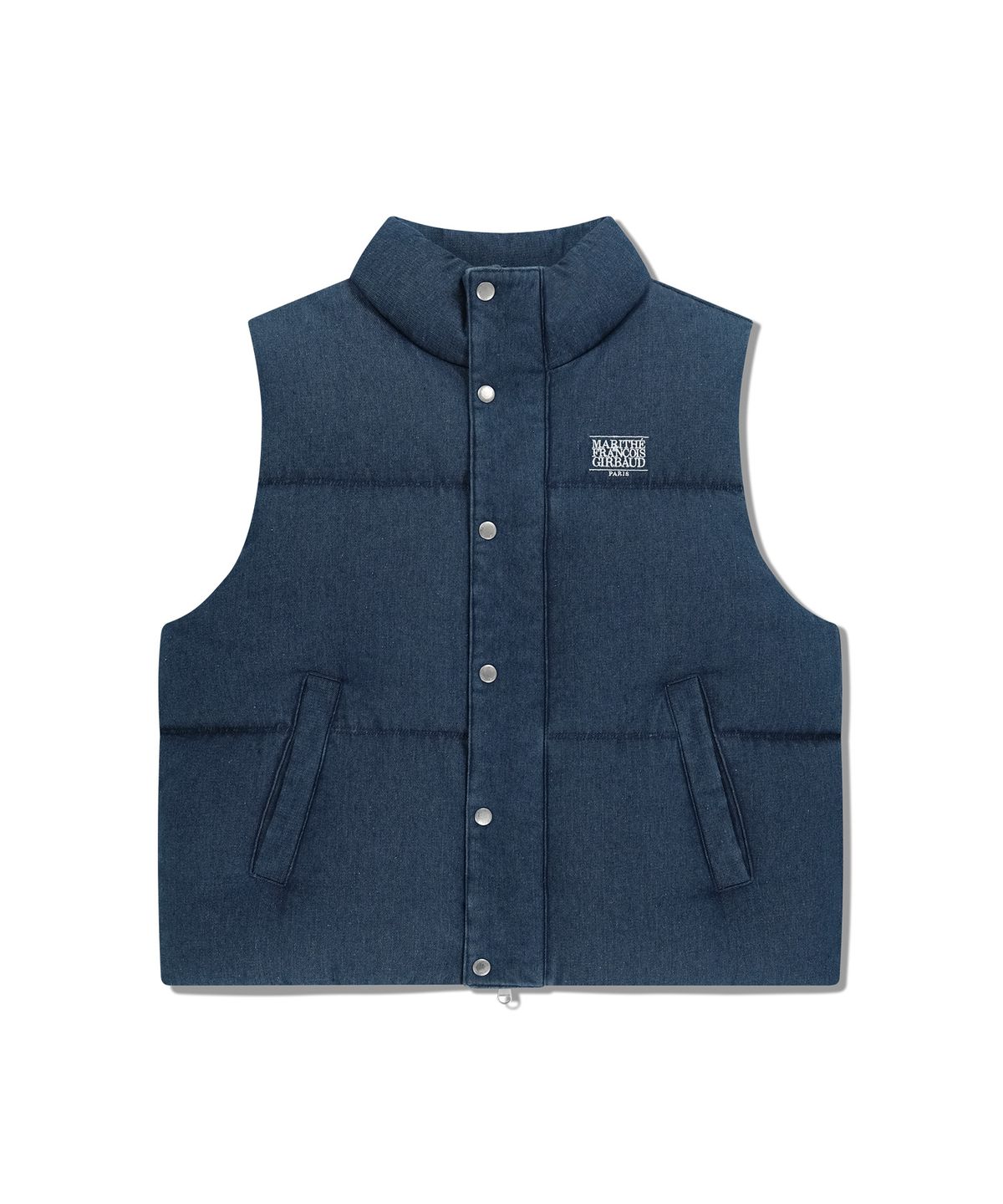 마리떼 프랑소와 저버(MARITHÉ + FRANҪOIS GIRBAUD) CLASSIC LOGO DENIM DOWN VEST dark blue
