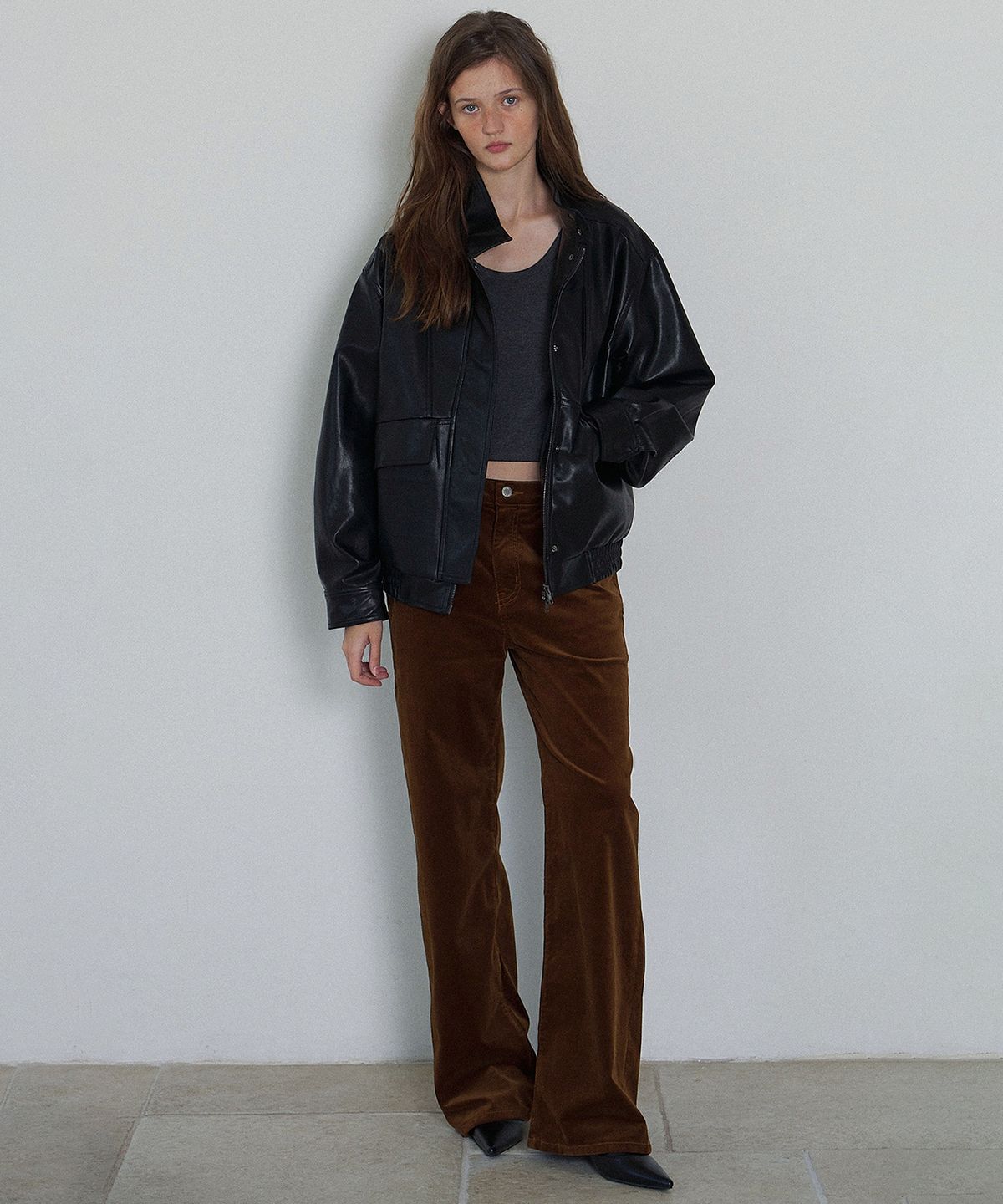 하우스 오브 폰드(HOUSE OF POND) Cigarette Span Corduroy Pants_Brown
