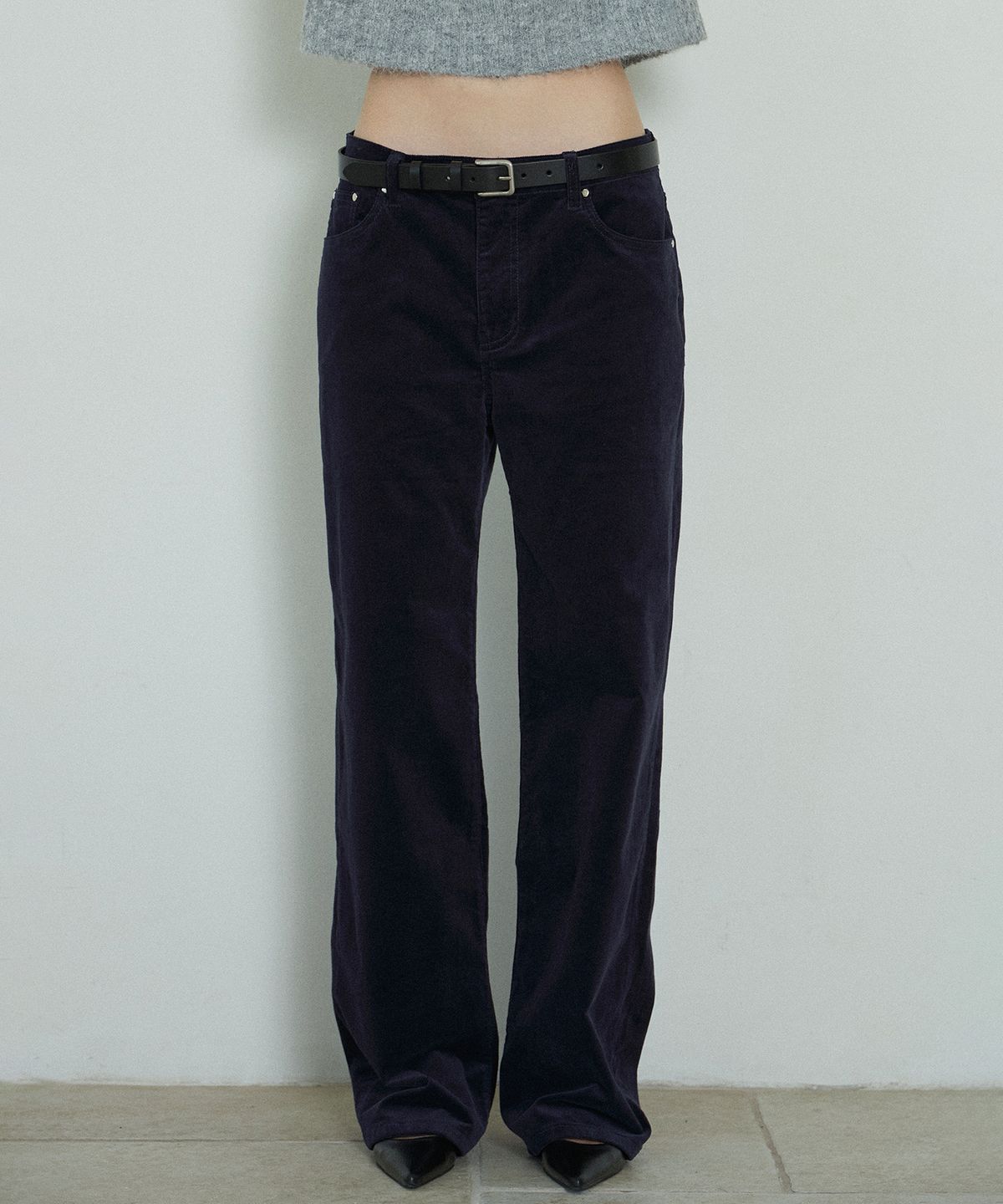 하우스 오브 폰드(HOUSE OF POND) Cigarette Span Corduroy Pants_Navy