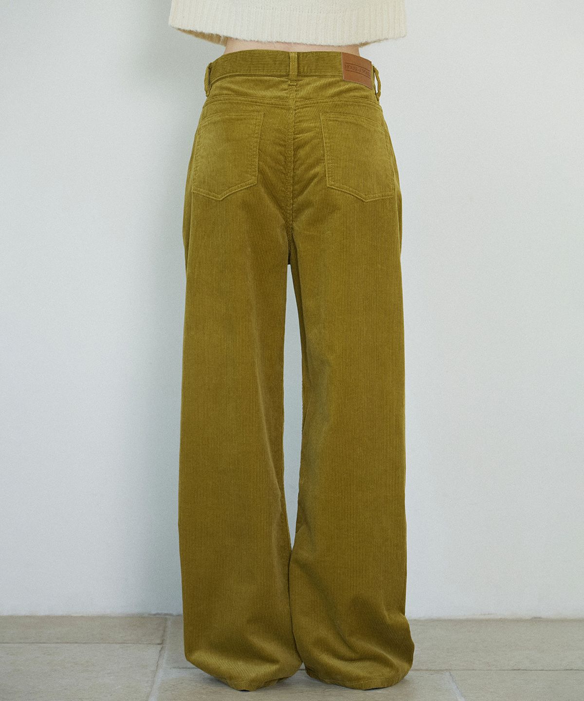 하우스 오브 폰드(HOUSE OF POND) Wide Legs Corduroy Denim Jeans_Olive