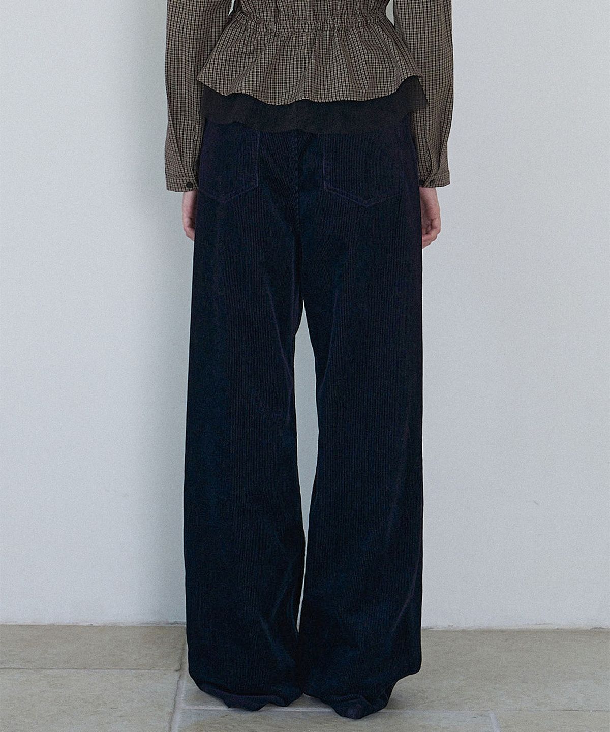 하우스 오브 폰드(HOUSE OF POND) Wide Legs Corduroy Denim Jeans_Navy