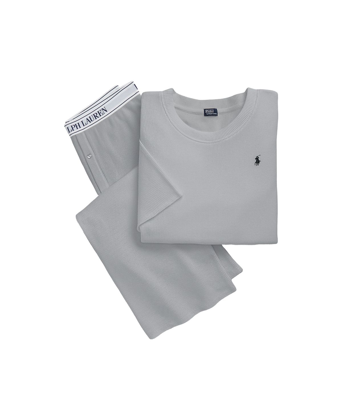 폴로 랄프로렌 이너웨어(POLO RALPH LAUREN INNERWEAR) 여성 와플 니트 파자마 세트 그레이 4P0378