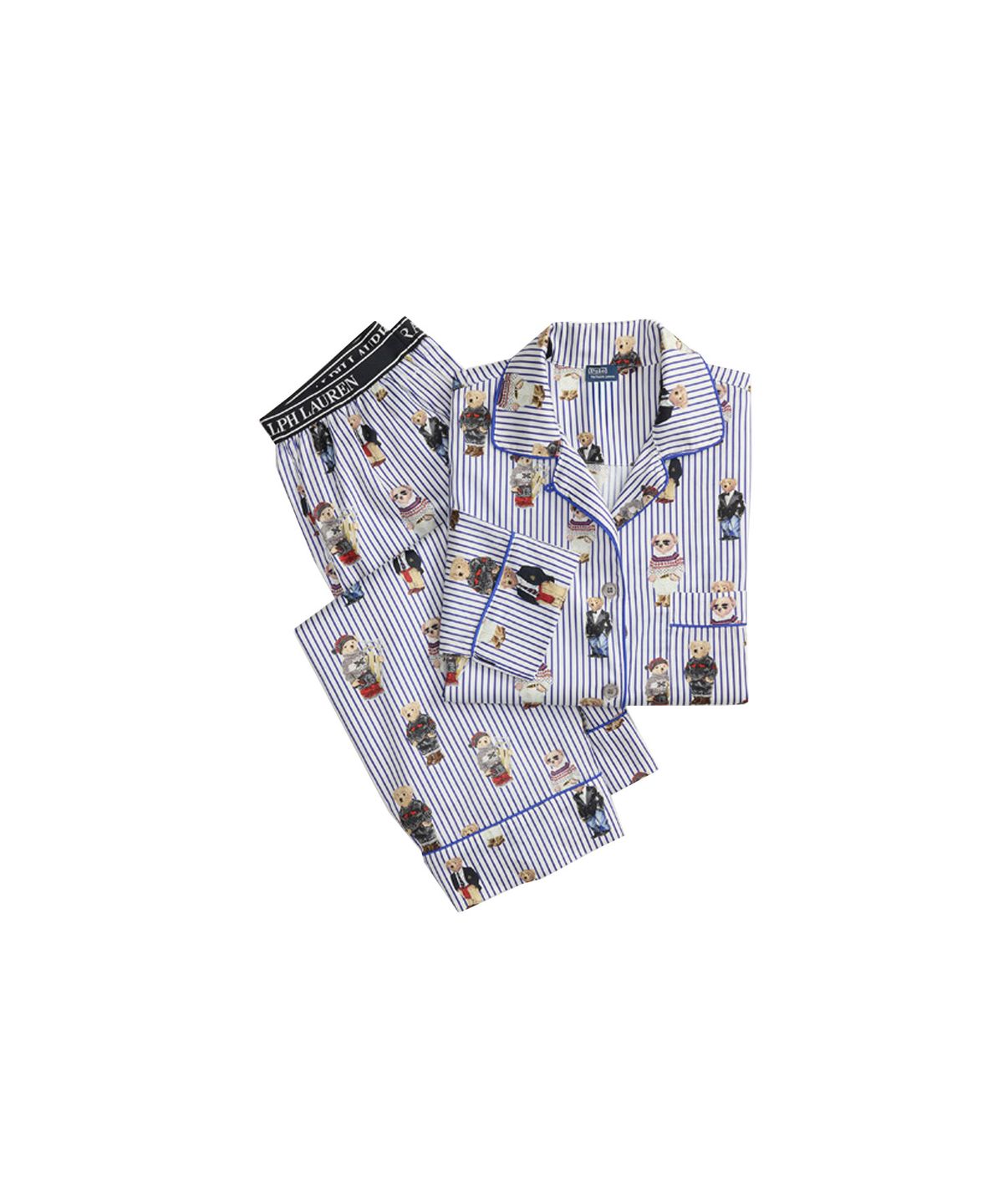 폴로 랄프로렌 이너웨어(POLO RALPH LAUREN INNERWEAR) 여성 매디슨 파자마 트윌리 세트 블루 4P0704