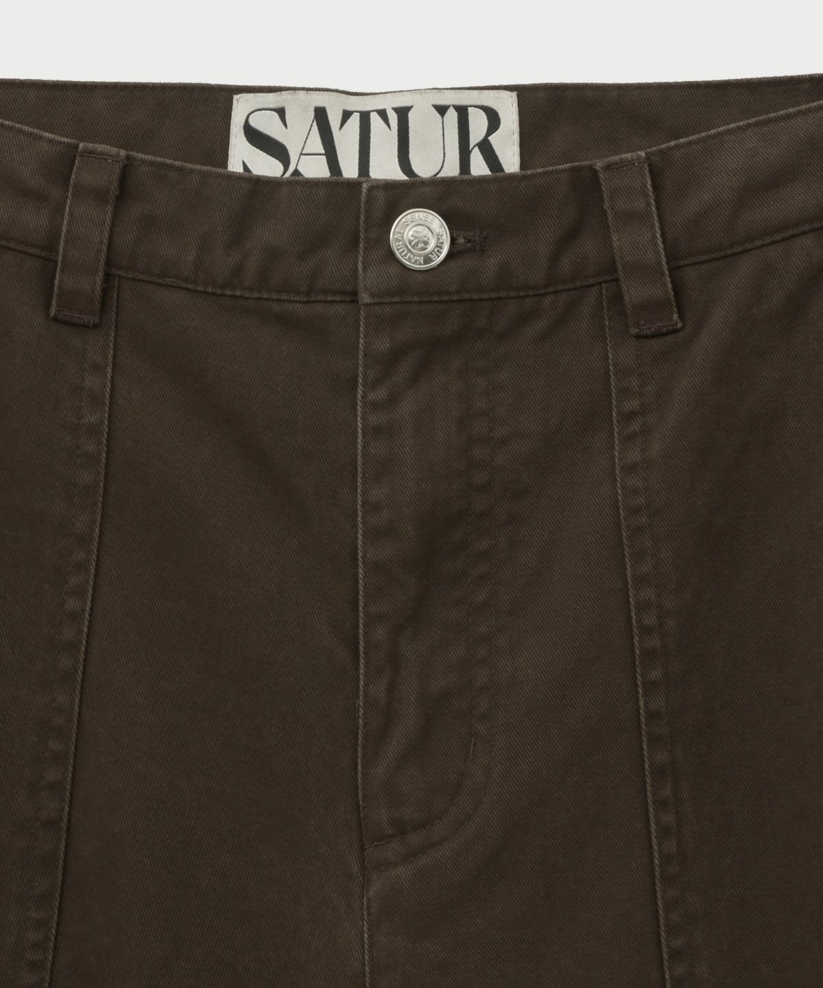 세터(SATUR) (W) 다잉 세미 와이드 퍼티그 팬츠 브라운