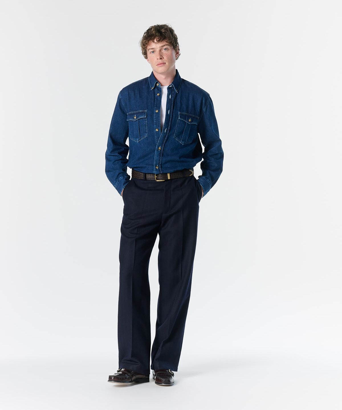 노아(NOAH) (U) 데님 셔츠 라이트 워시 DENIM SHIRT LIGHT WASH