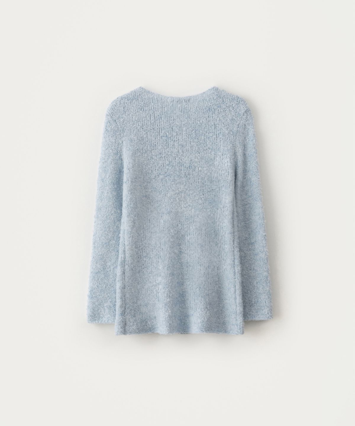 썸웨어버터(SOMEWHEREBUTTER) Boucle Long Sleeve Knit - Light Blue
