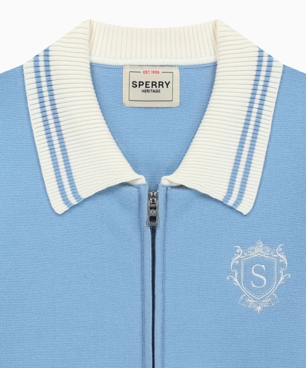 스페리(SPERRY) 헤리티지 니트 집업 재킷_스카이 블루 [SPRN_0001]