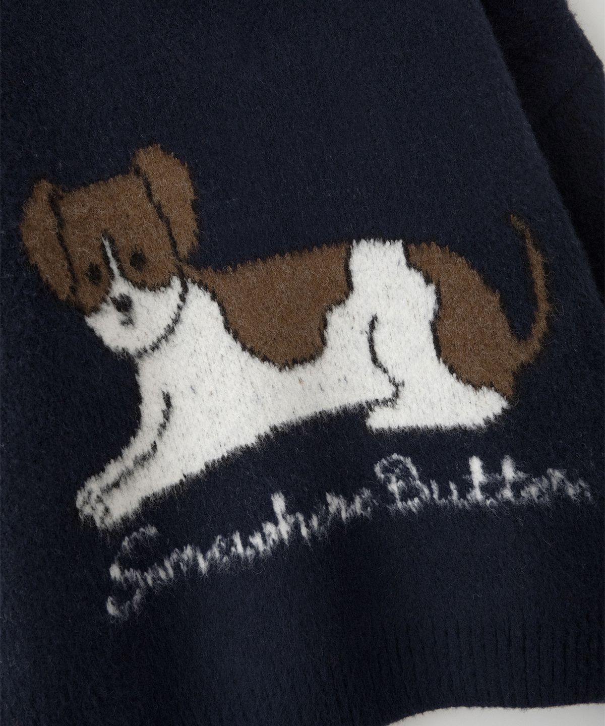 썸웨어버터(SOMEWHEREBUTTER) Puppy Wool Knit - Navy