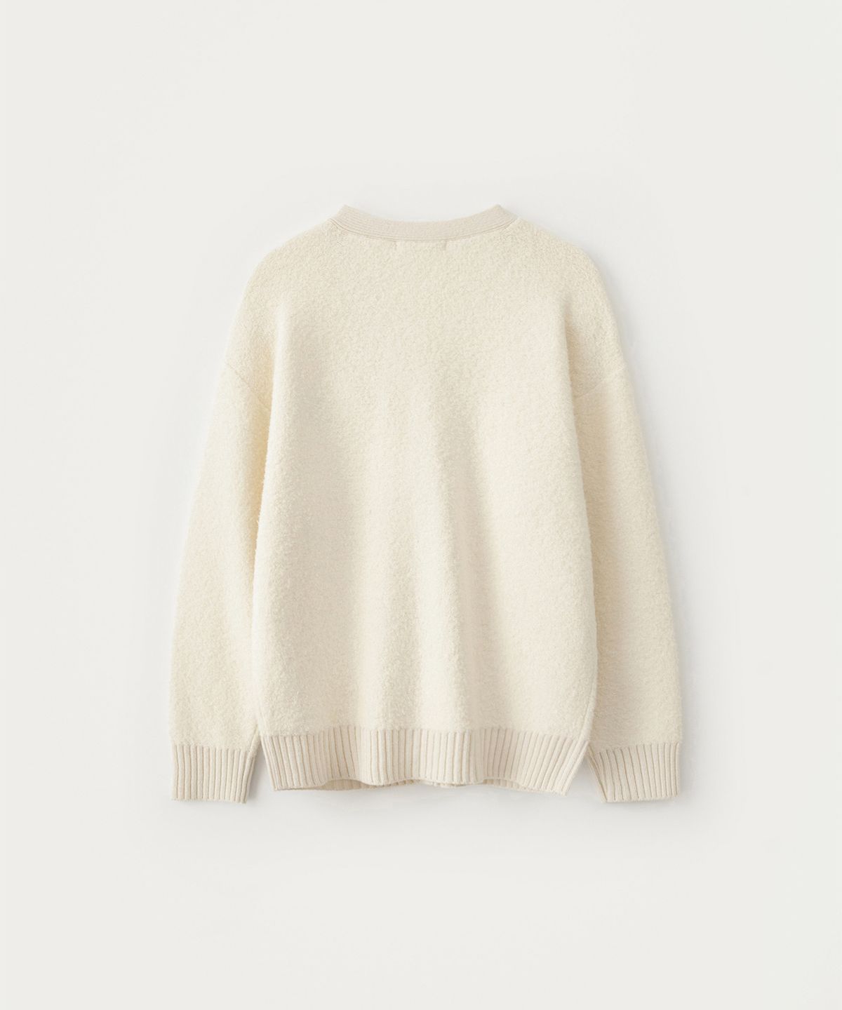 썸웨어버터(SOMEWHEREBUTTER) Rima Boucle V-Neck Cardigan - Ivory