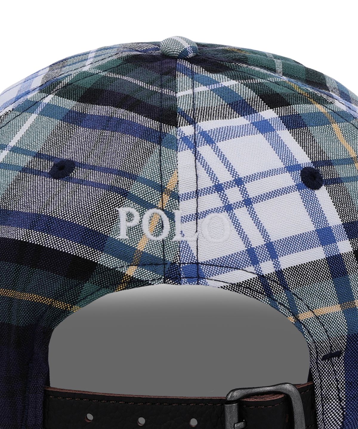 폴로 랄프 로렌(POLO RALPH LAUREN) 플래드 옥스포드 볼 캡-화이트
